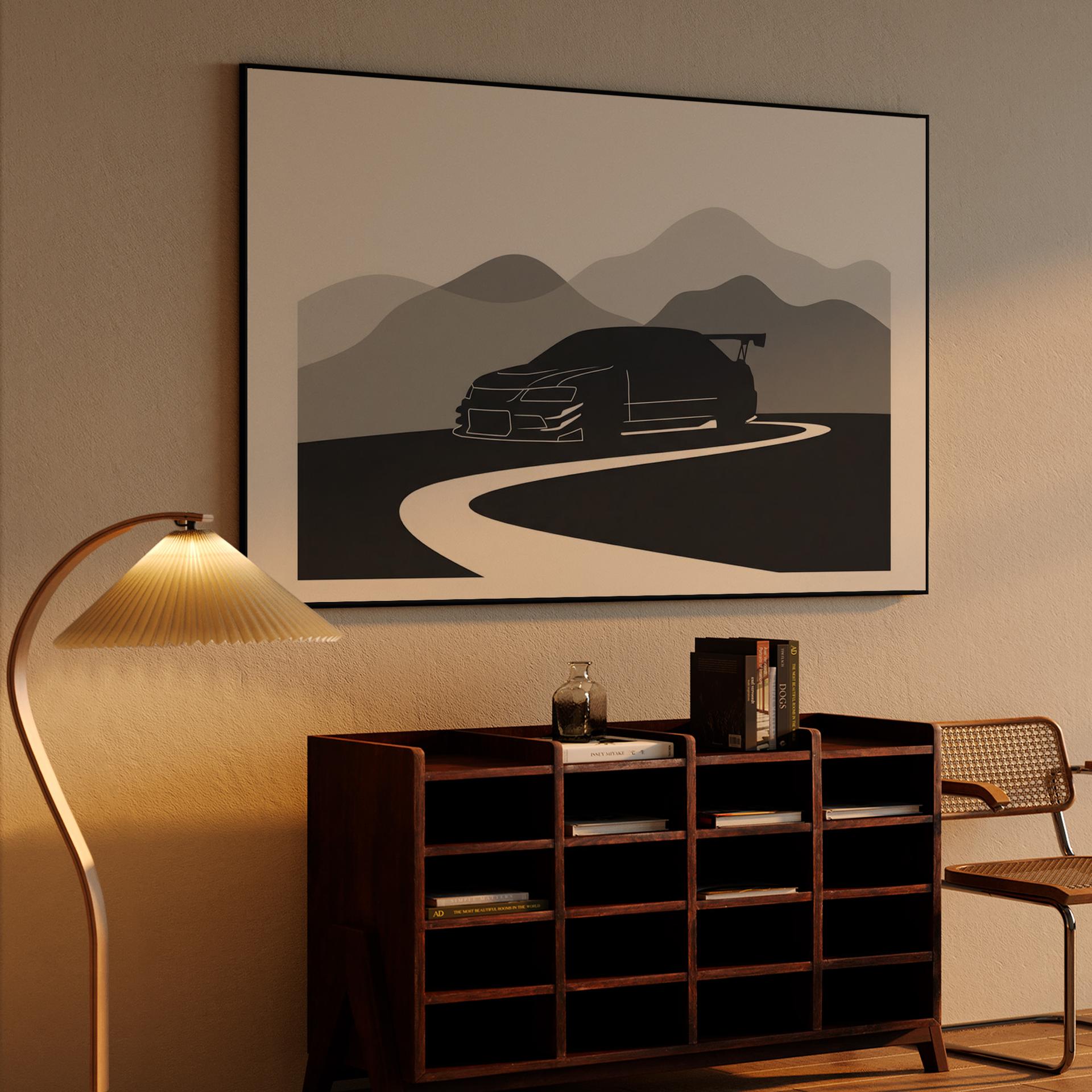 Minimalist Touge: Evolution IX Silhouette