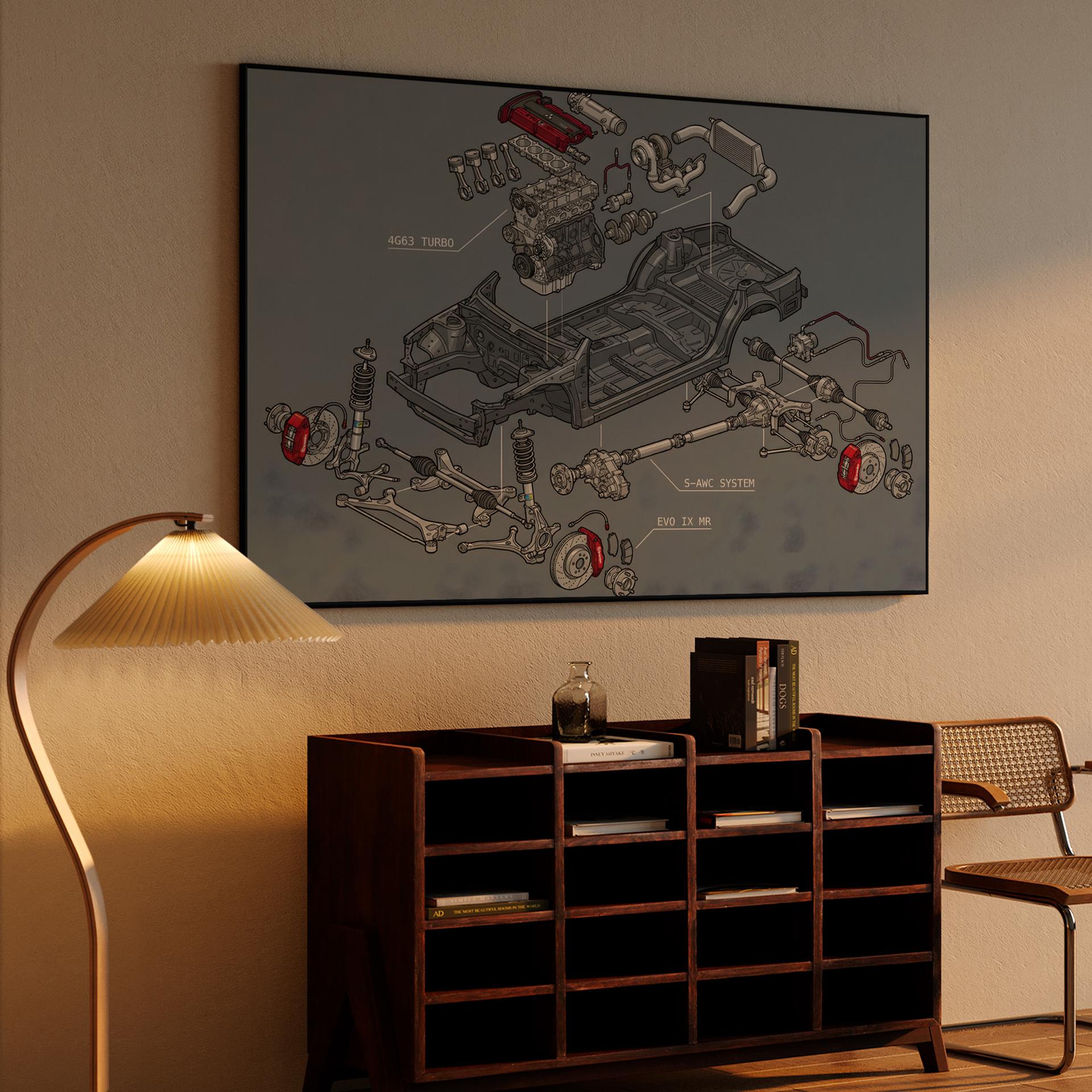 Evolution IX MR: 4G63 Technical Exploded View