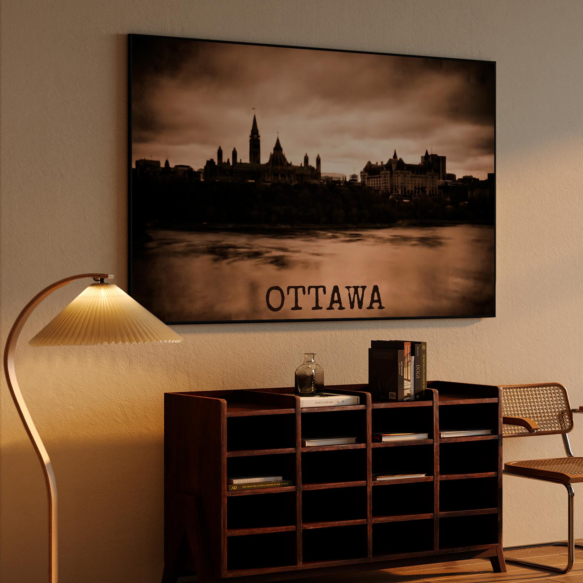 Sepia Skyline: Ottawa Miniature Perspective