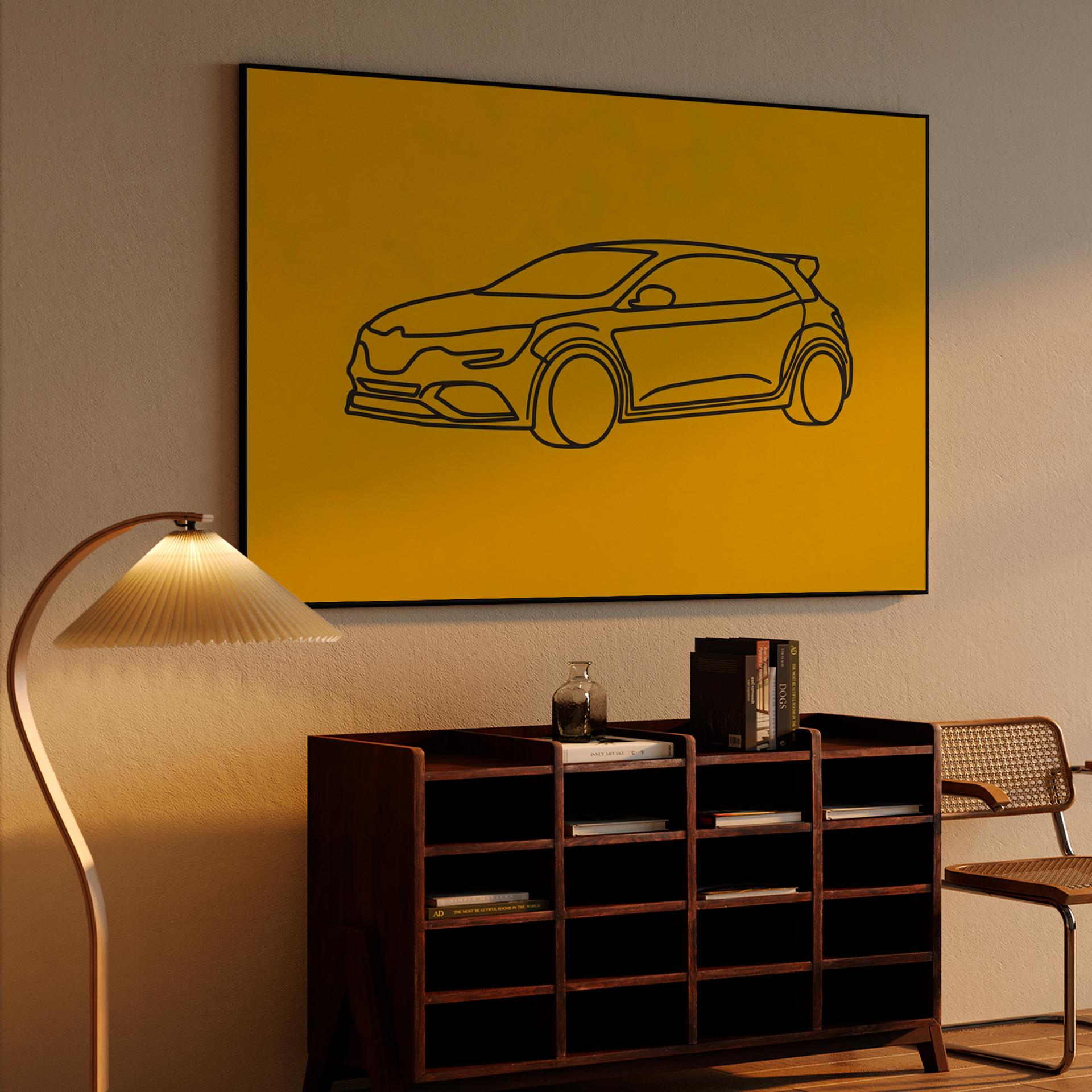 Renault Mégane R.S. Minimalist Line Art