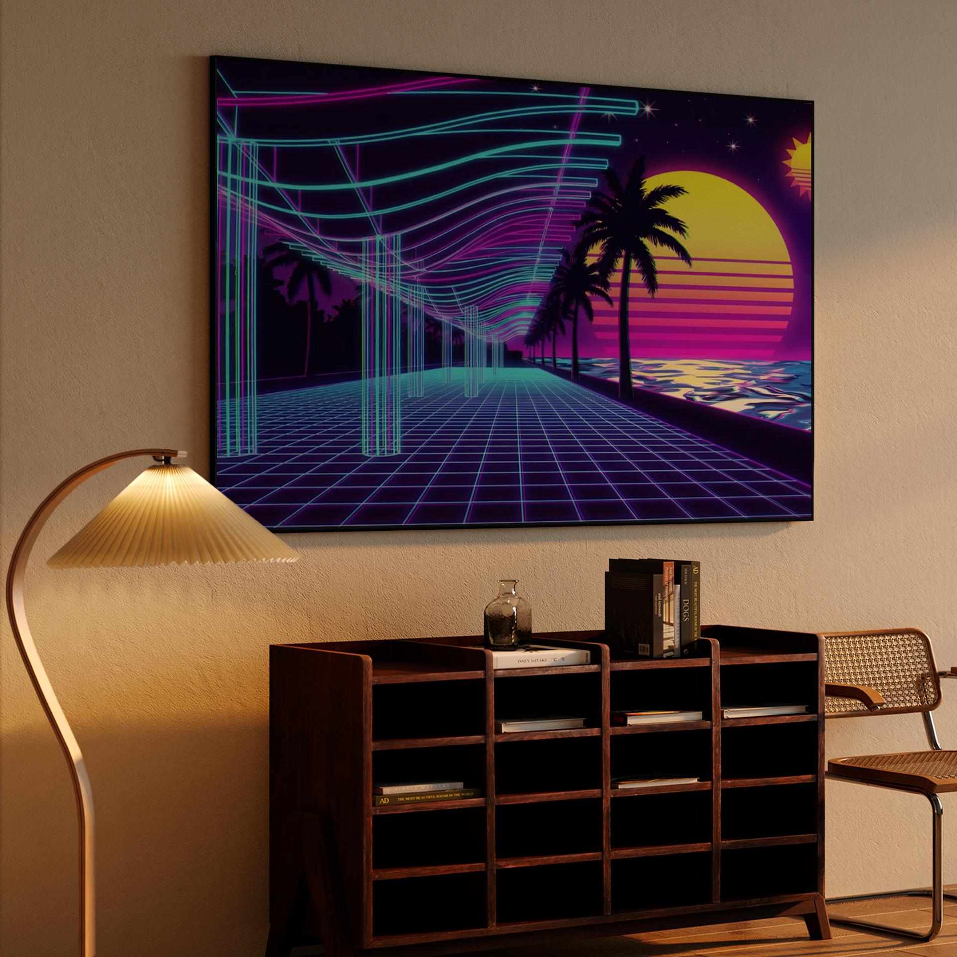 Neon Dream: Málaga Port Synthwave Sunset