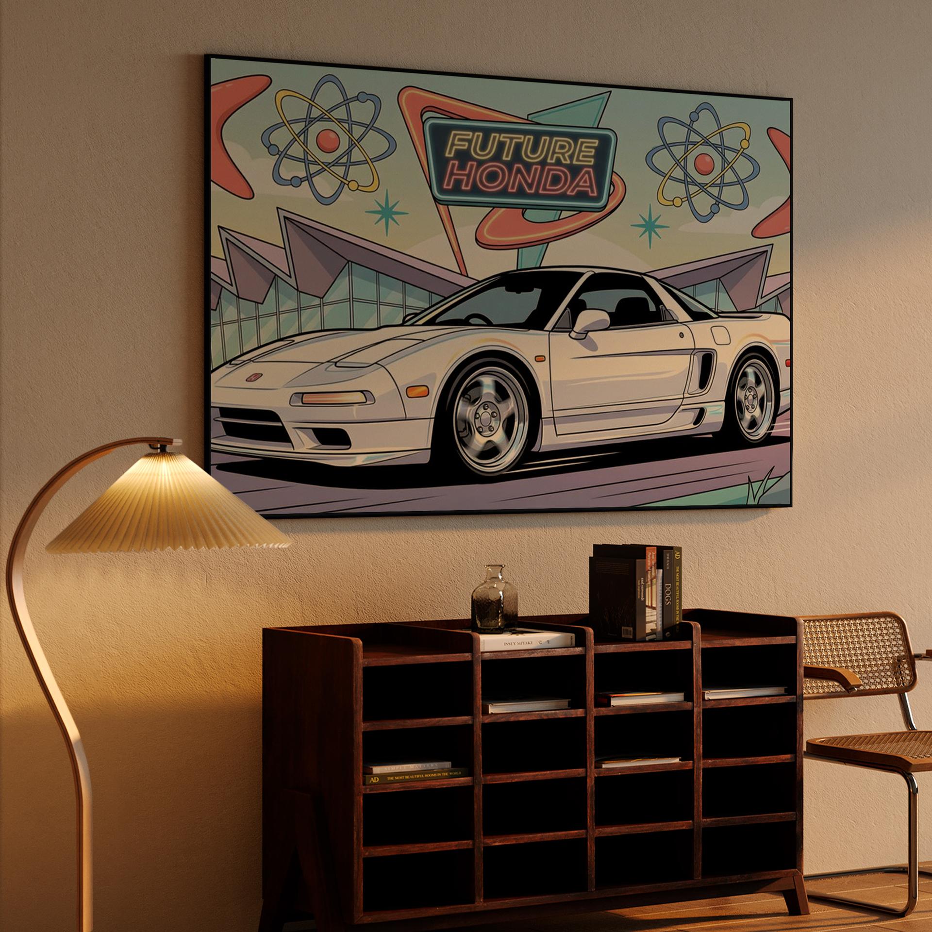 Future Honda: NSX NA1 Retro-Futuristic Illustration