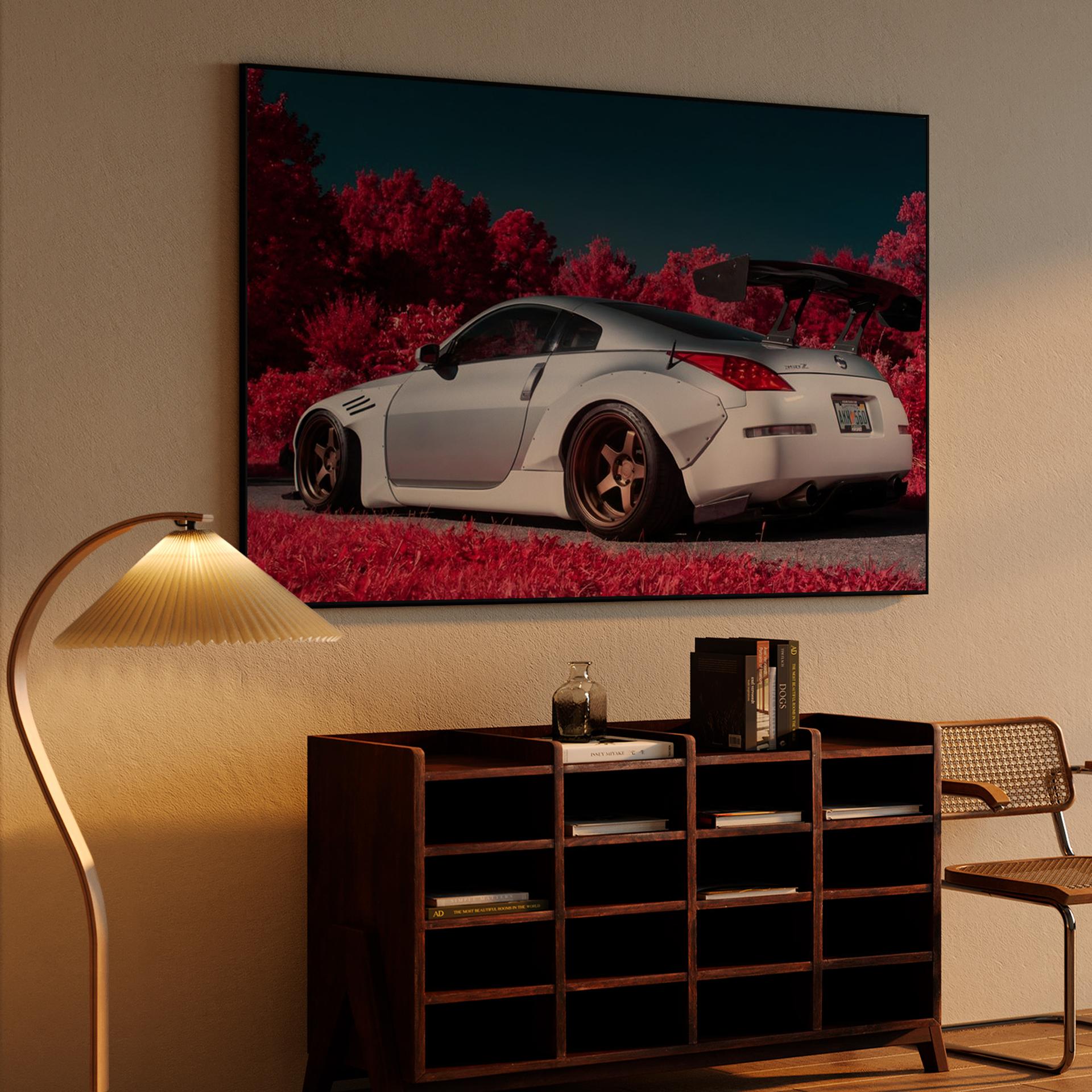 Infrared Zenith: Widebody Nissan Z33 in the Pink Forest