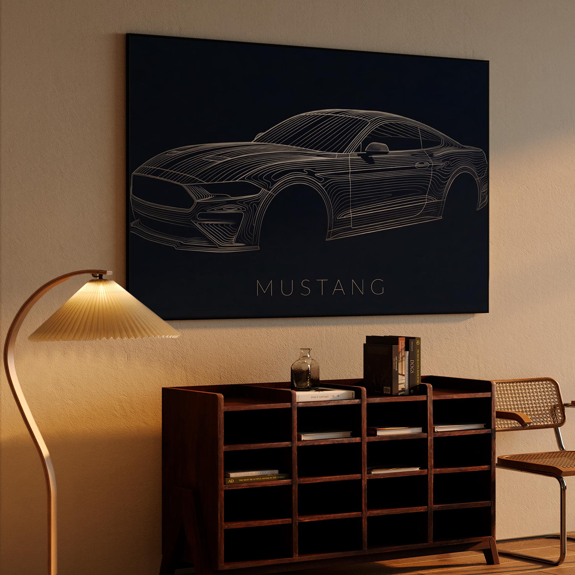 Ford Mustang Topographic Wireframe