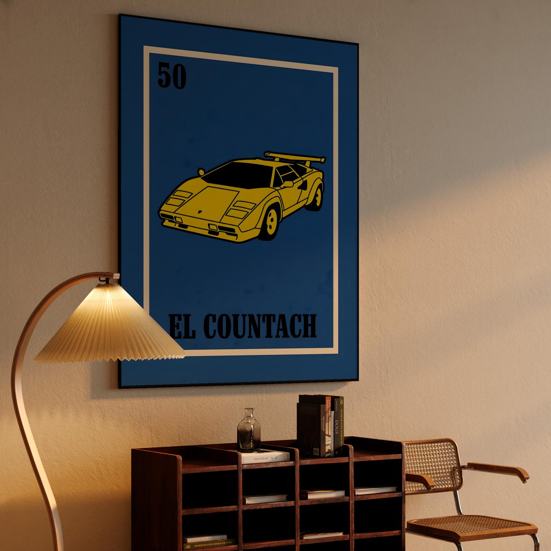 El Countach Lotería Card Graphic