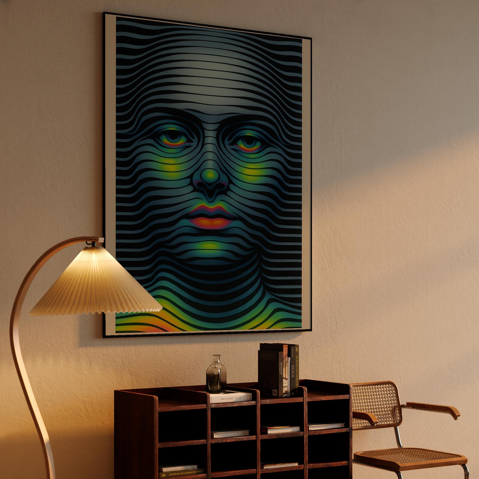 Neon Waveform Portrait