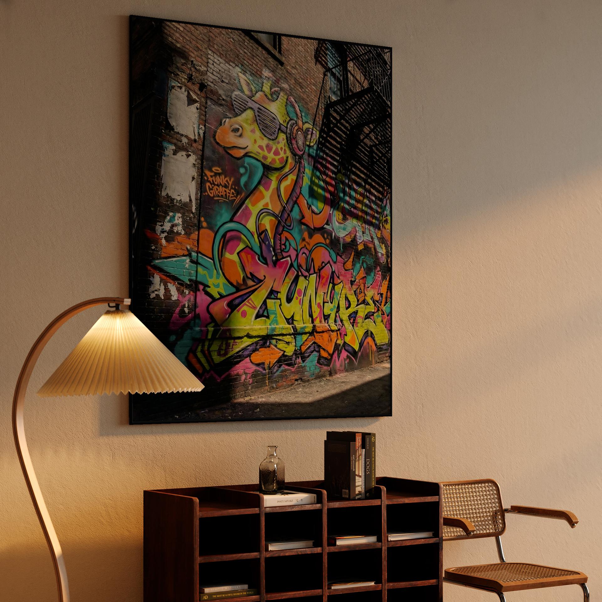 Funky Giraffe Street Art Mural