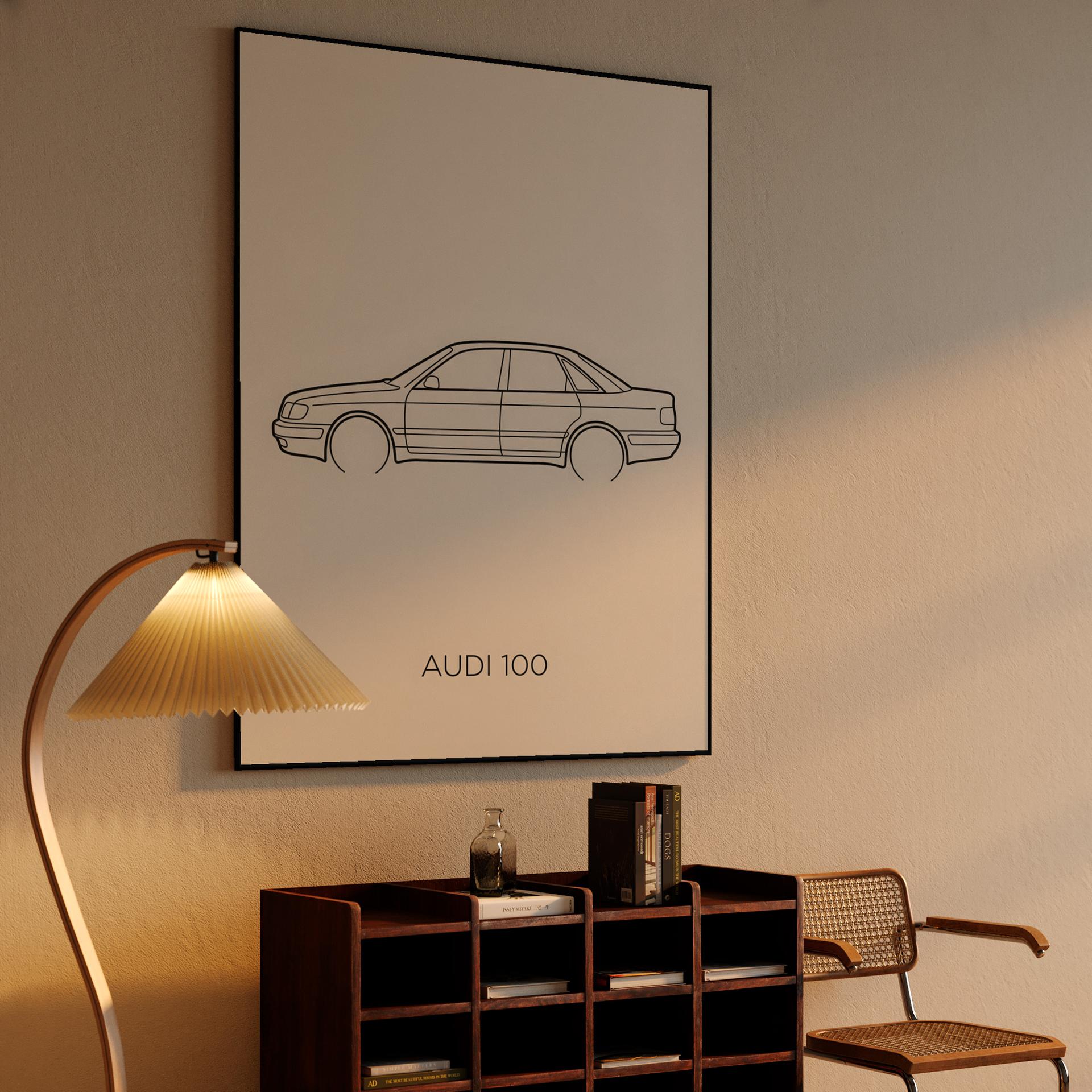 Audi 100 C4 Minimalist Line Art