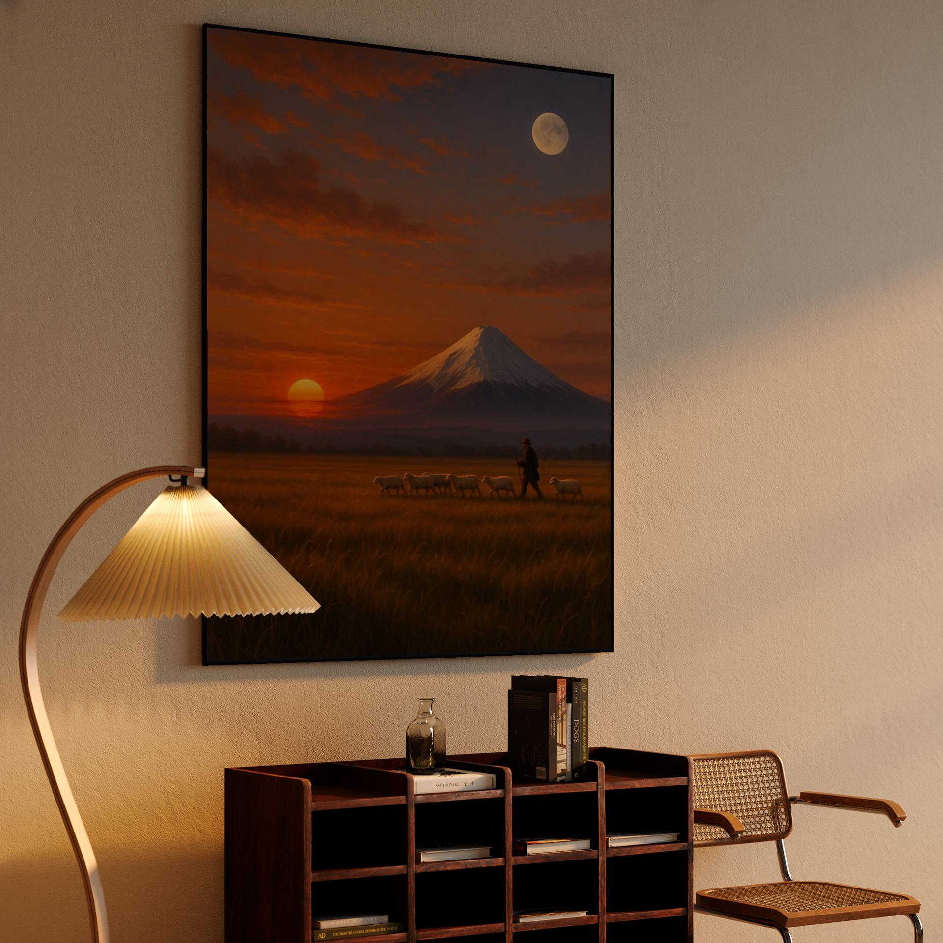 Shepherd at Mount Fuji