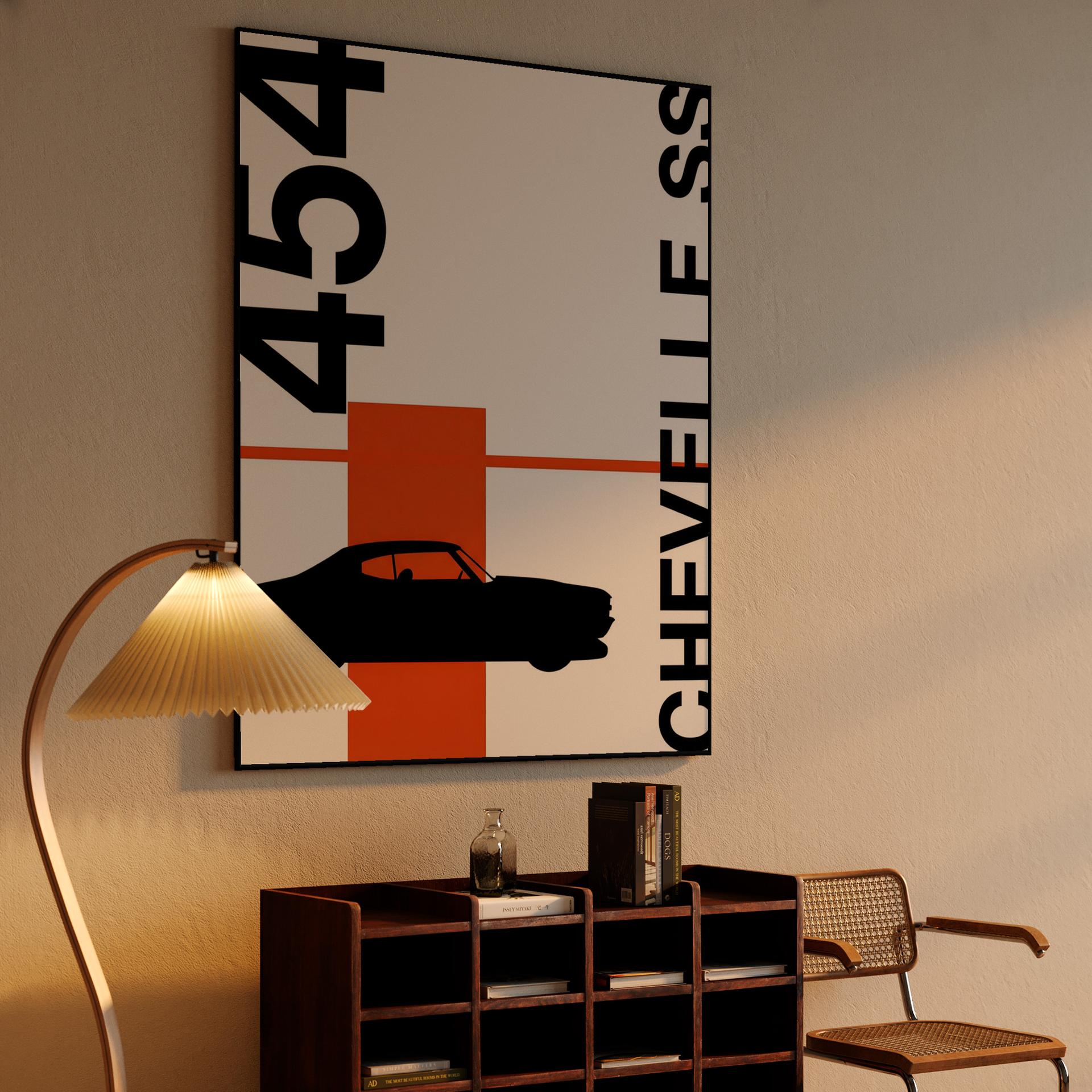 Chevelle SS 454 Minimalist Swiss Style Graphic