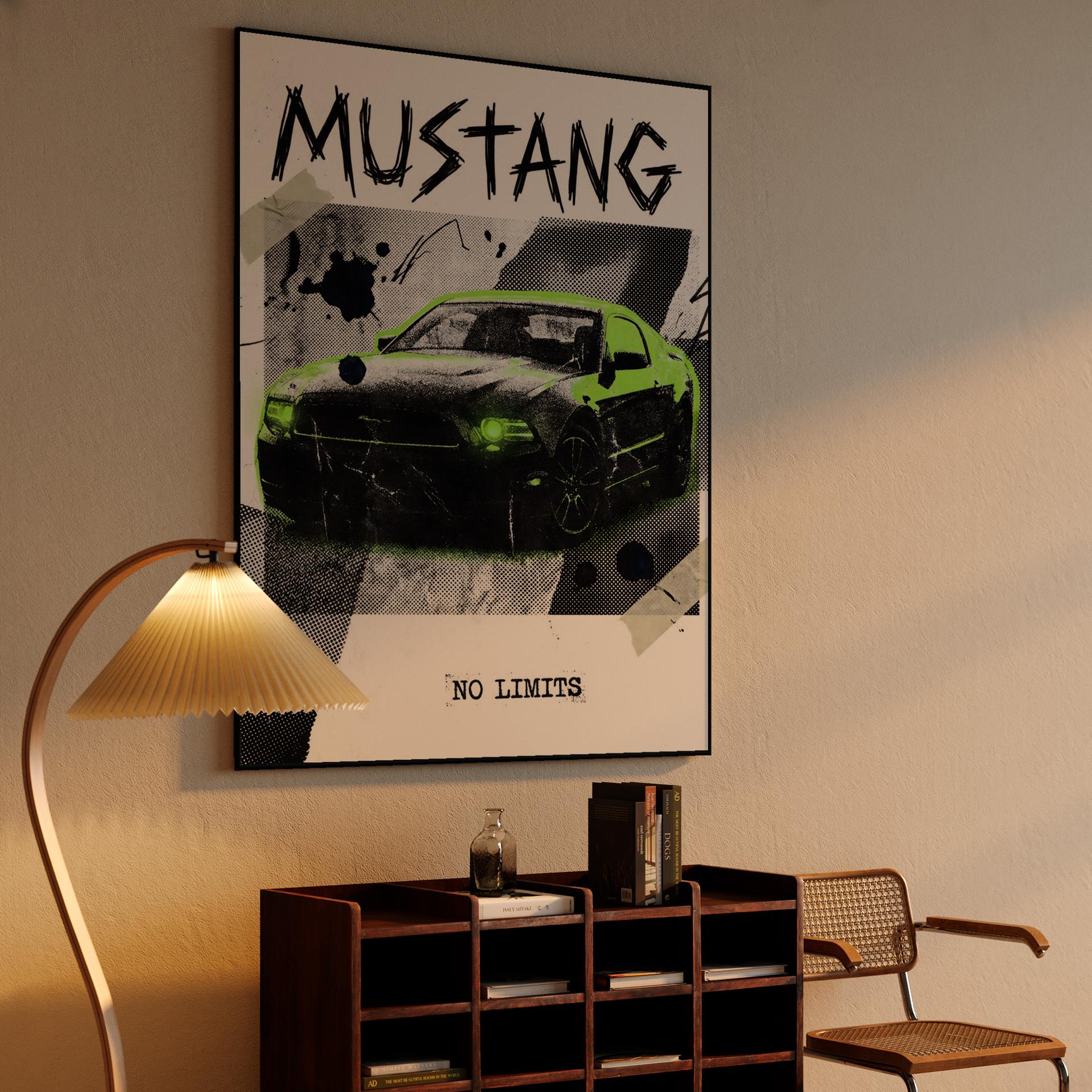 Mustang No Limits Grunge Collage