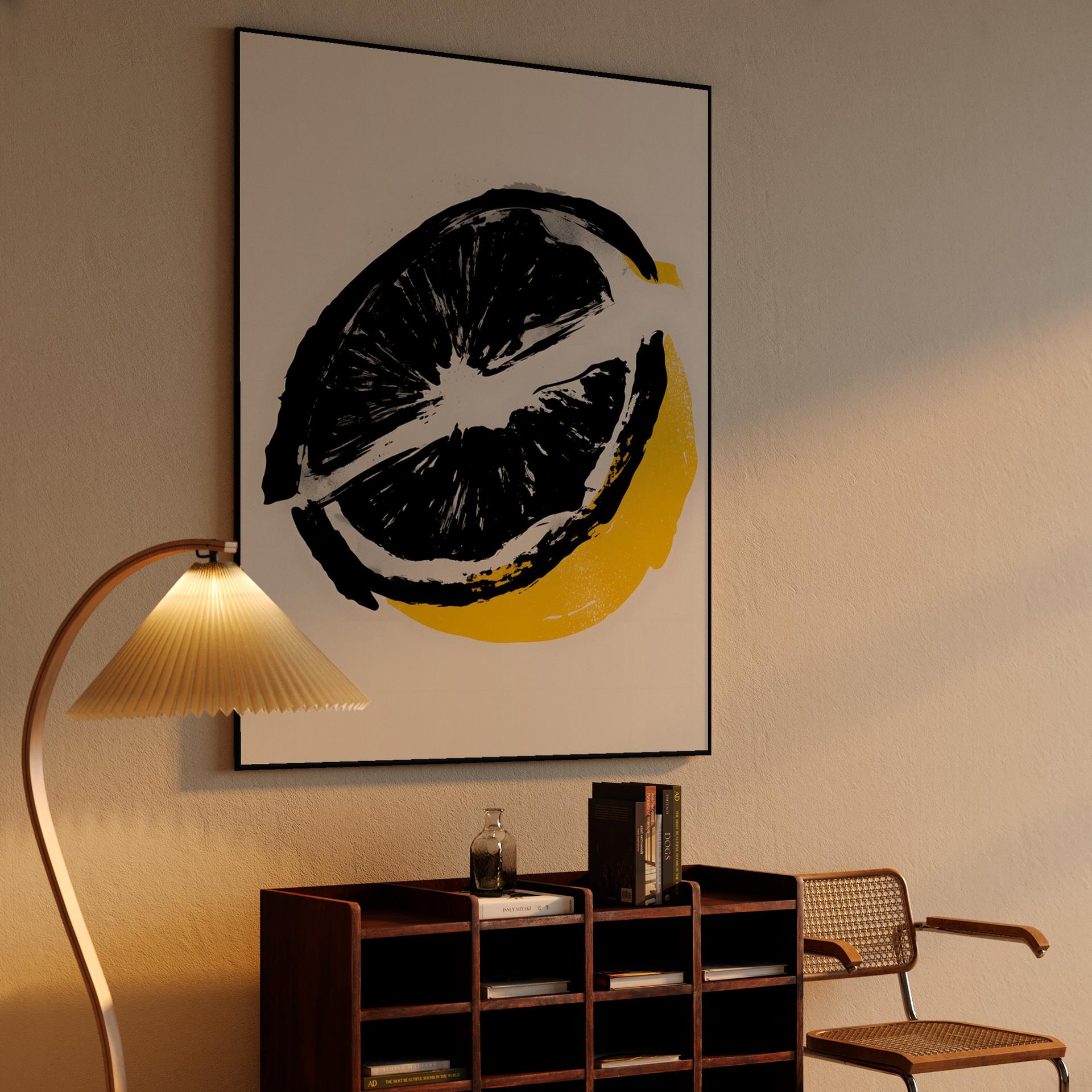 Ink Wash Lemon Slice