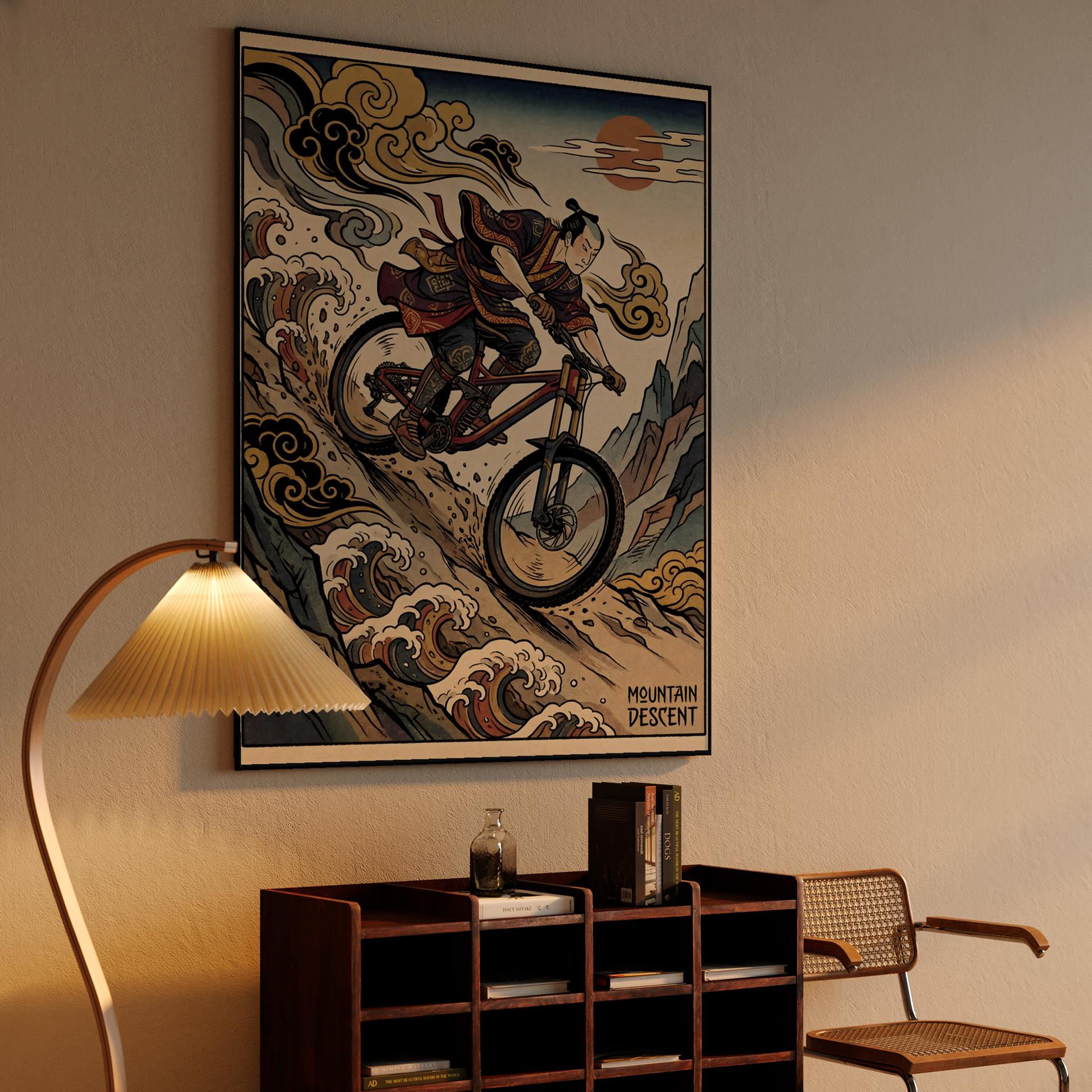 Samurai Mountain Descent: Ukiyo-e MTB