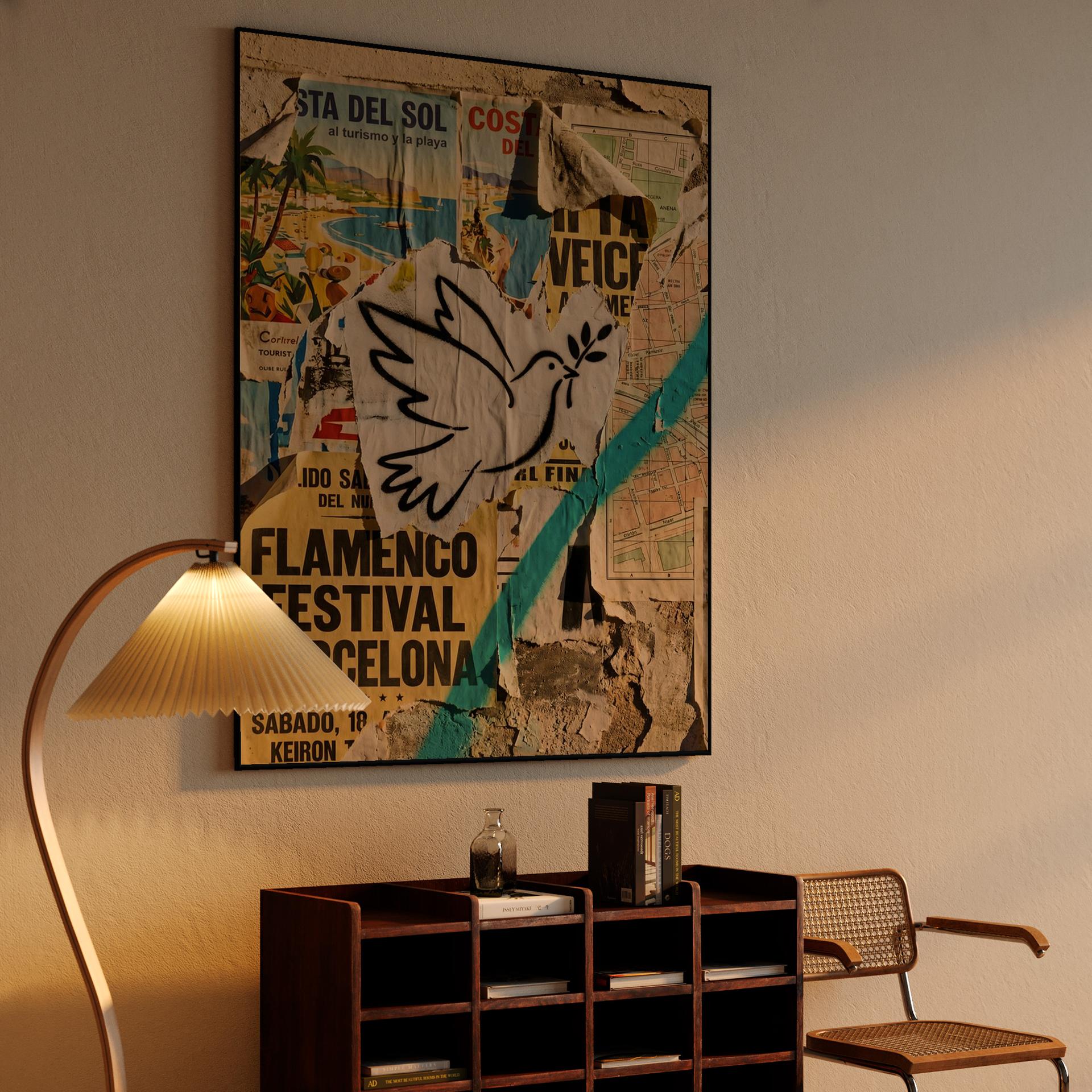 Echoes of Peace: A Spanish Street Art Collage