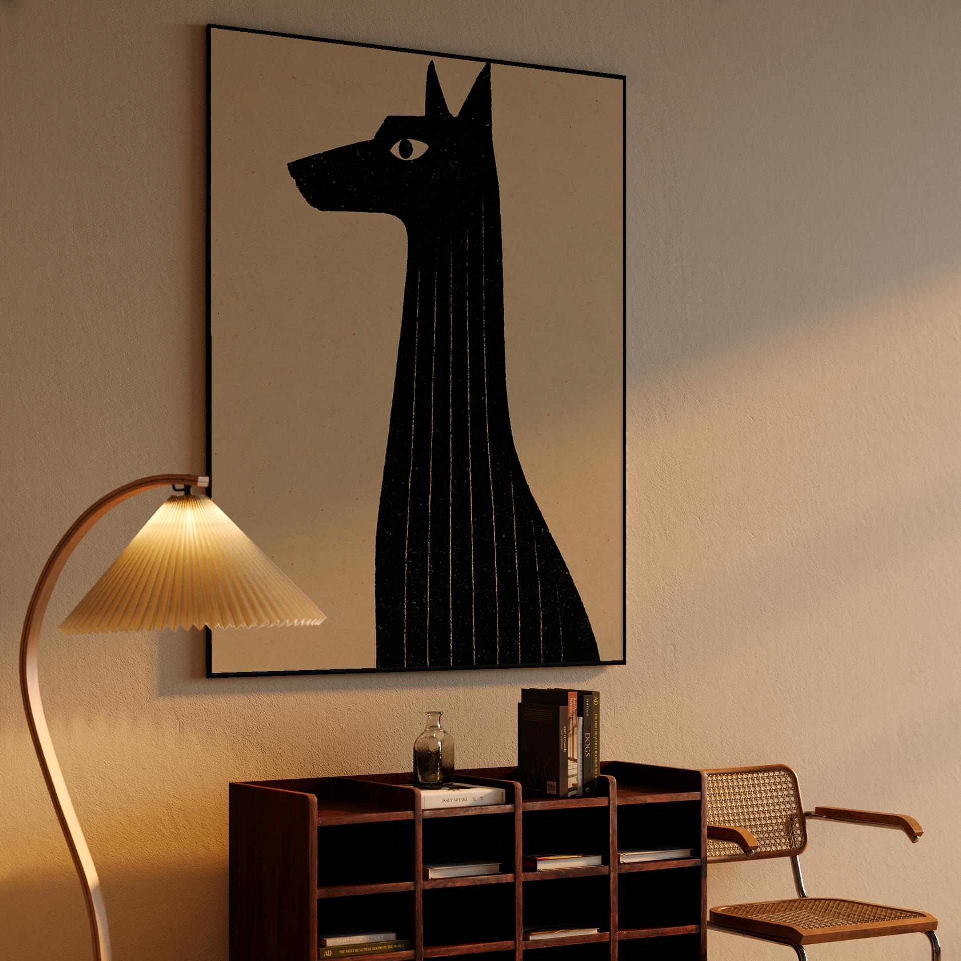 Woodcut Greyhound Profile