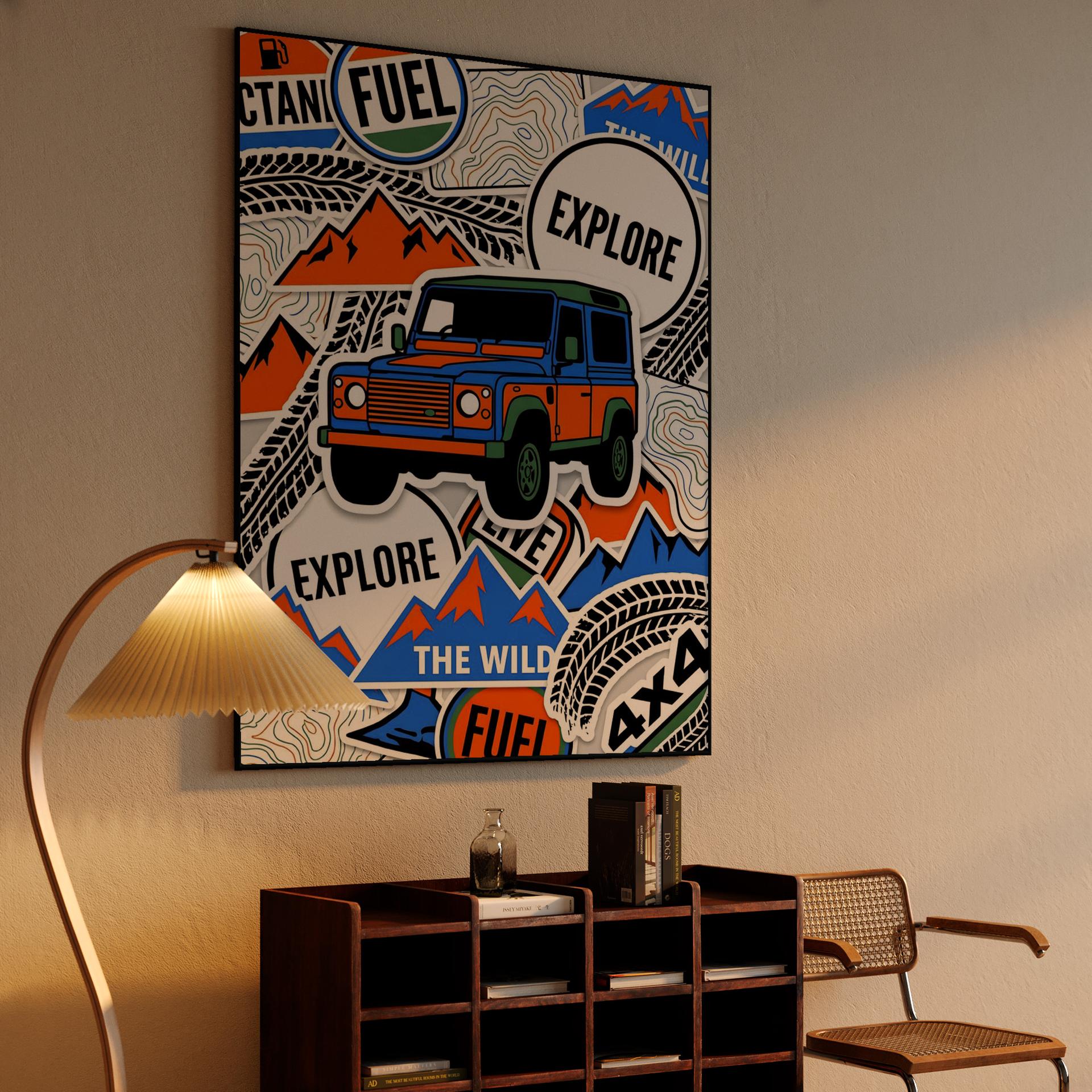 Defender 90 Adventure Sticker Bomb