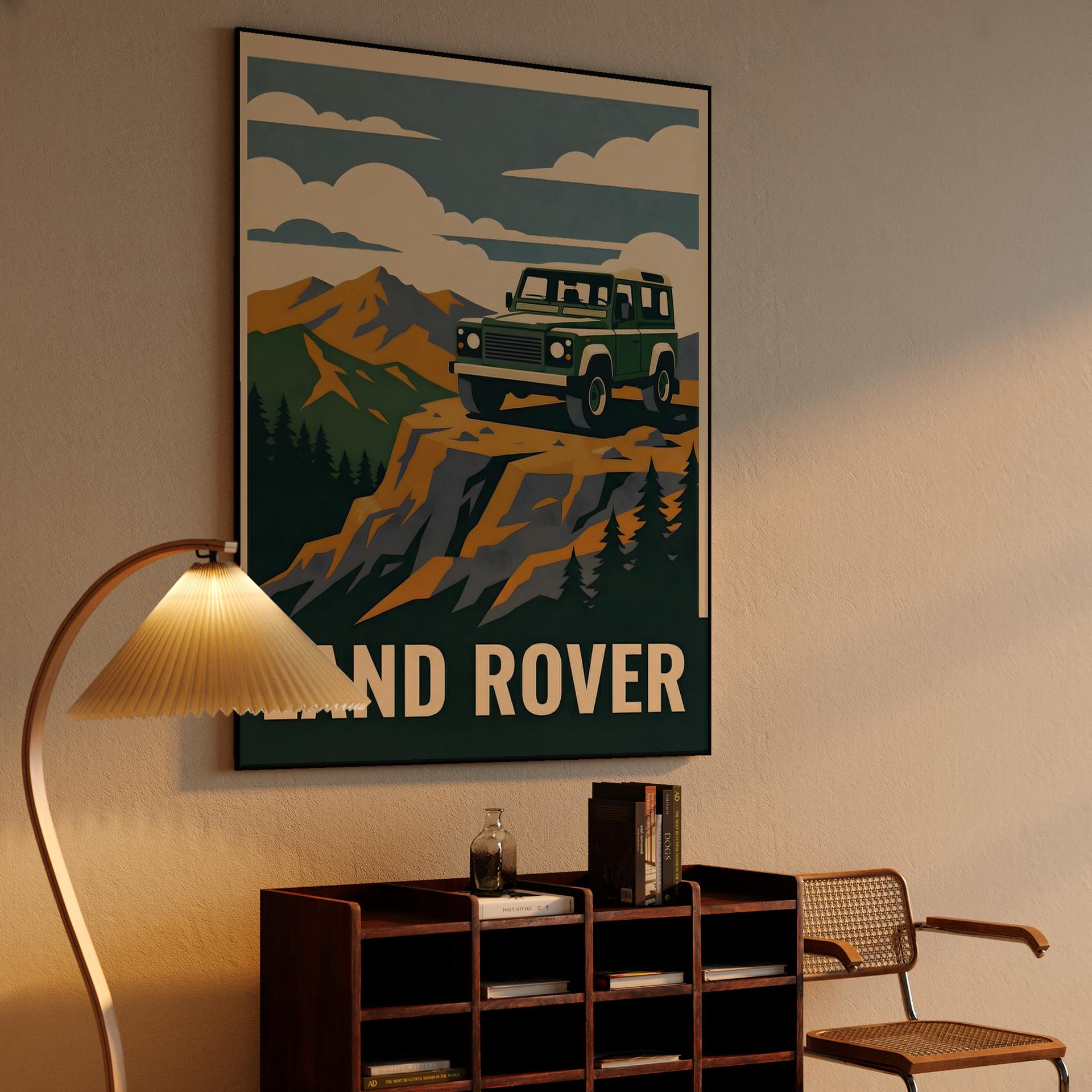 Defender 90 Mountain Summit Travel Poster