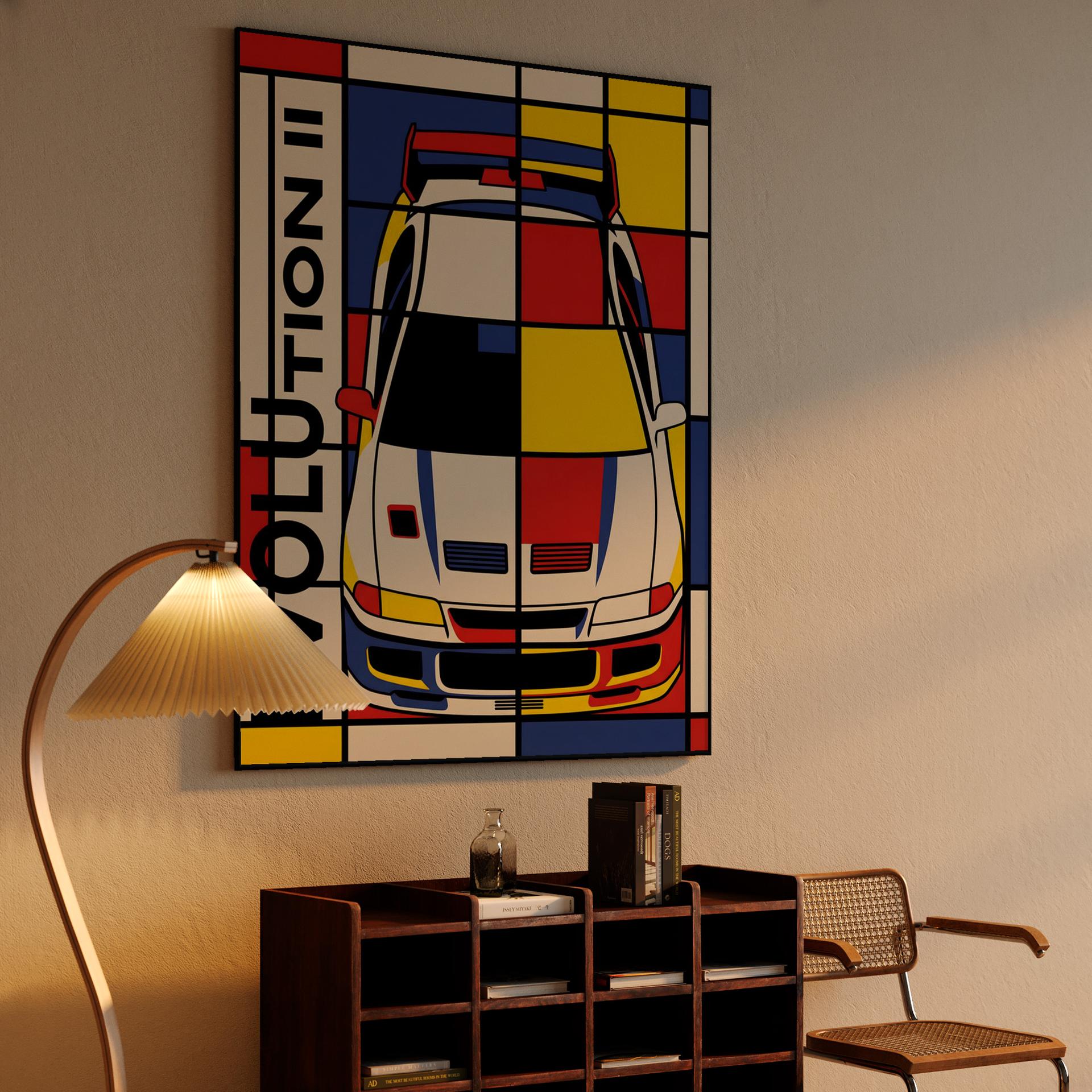 Mitsubishi Evolution II De Stijl Composition