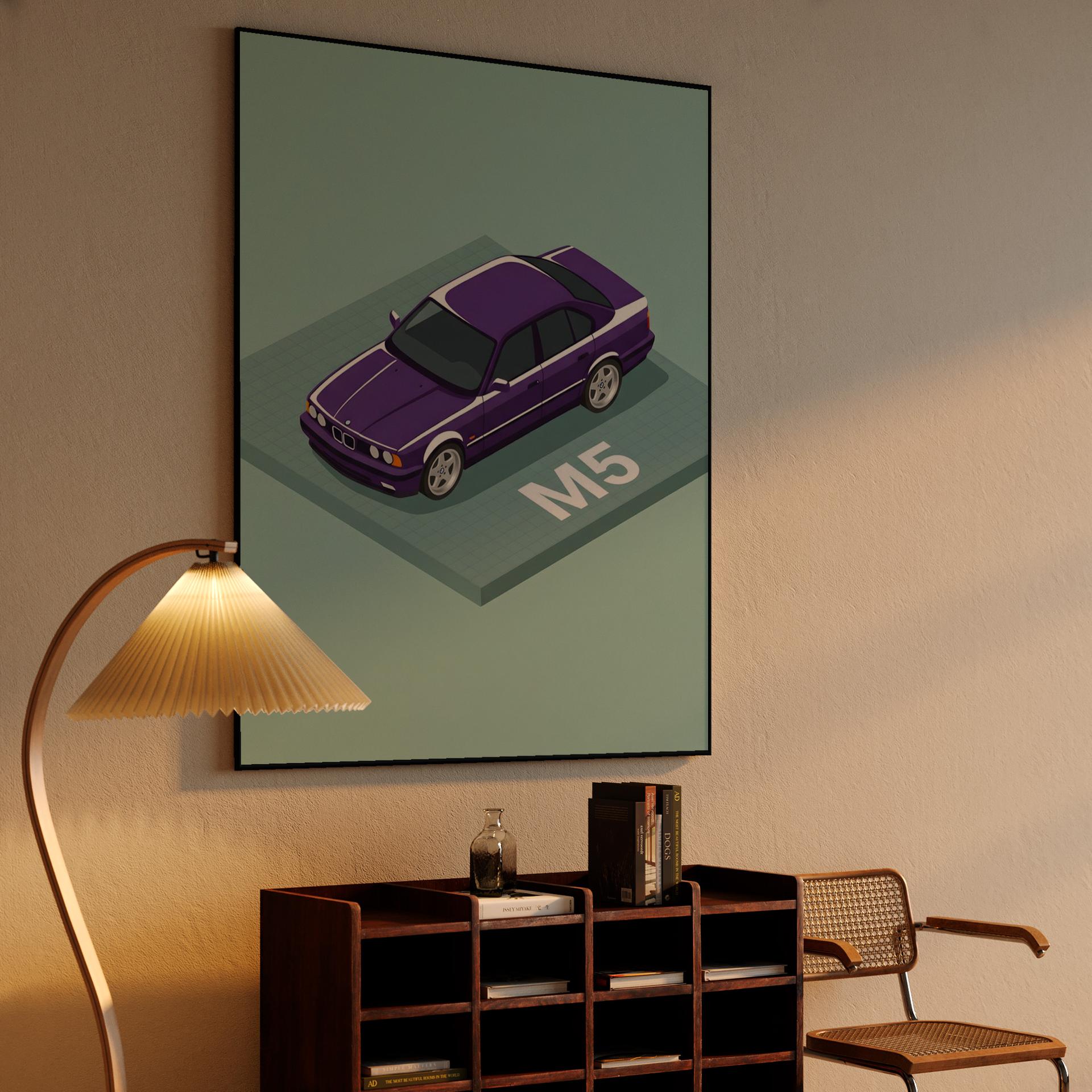BMW E34 M5 Isometric Technical Illustration