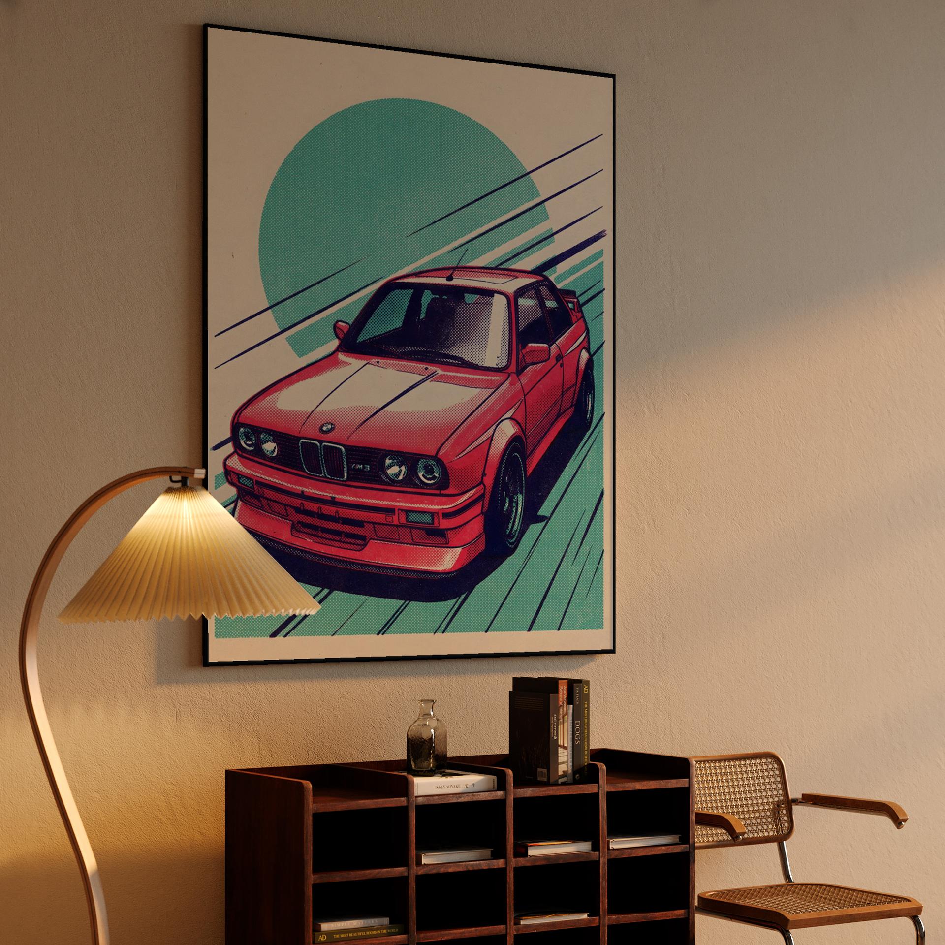 BMW E30 M3 Retro Halftone