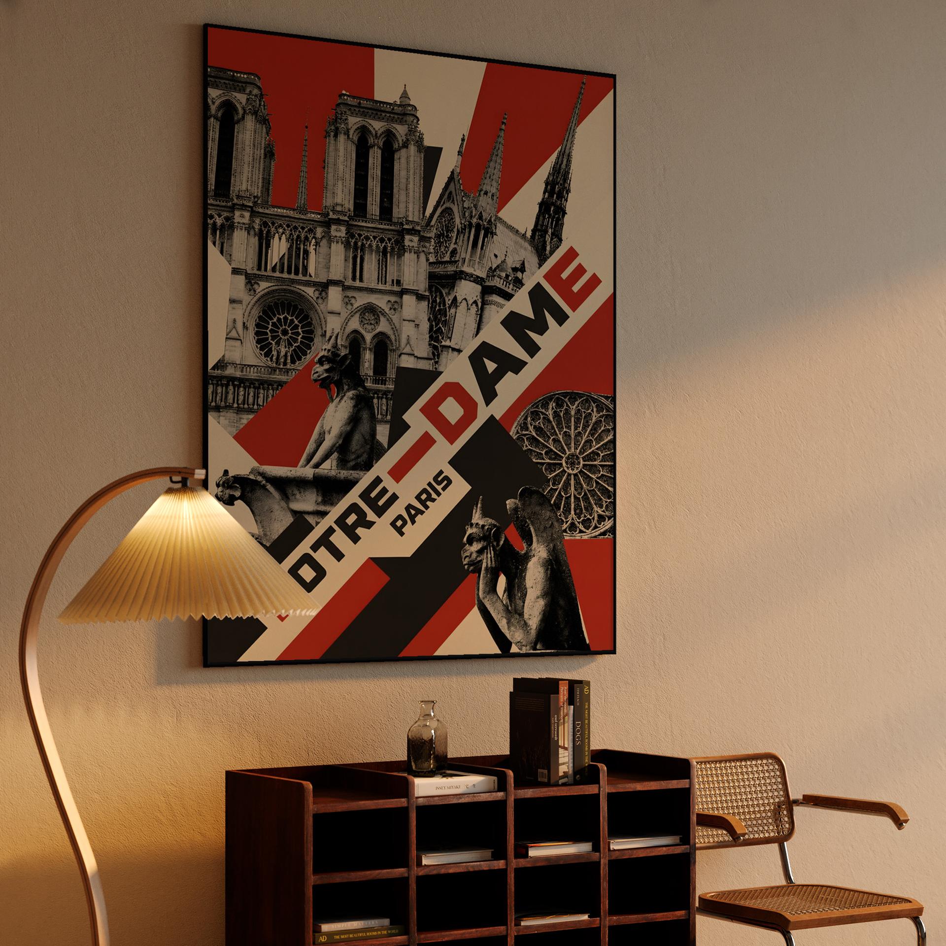 Notre-Dame Paris Punk Graphic Collage