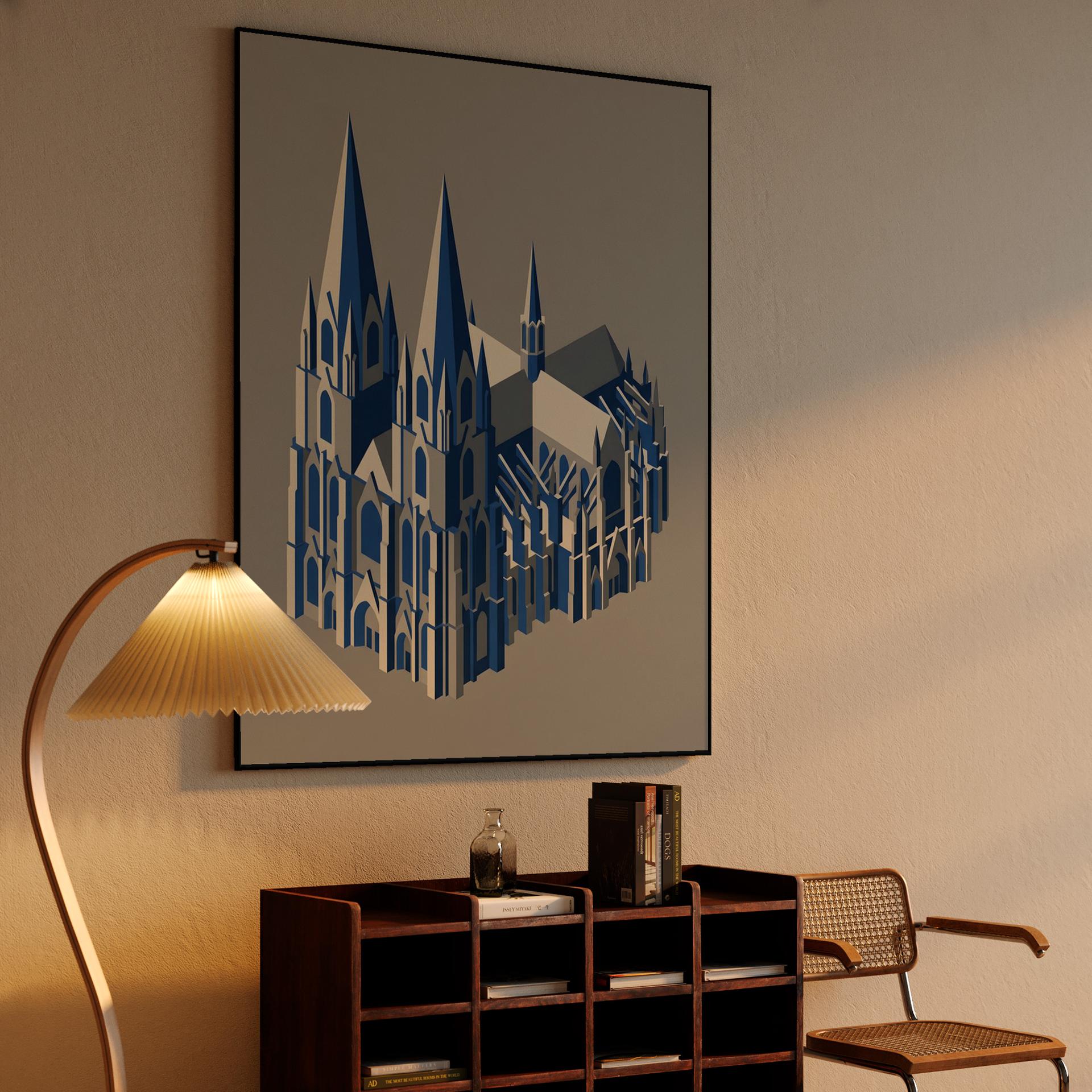 Cologne Cathedral Isometric Minimalist