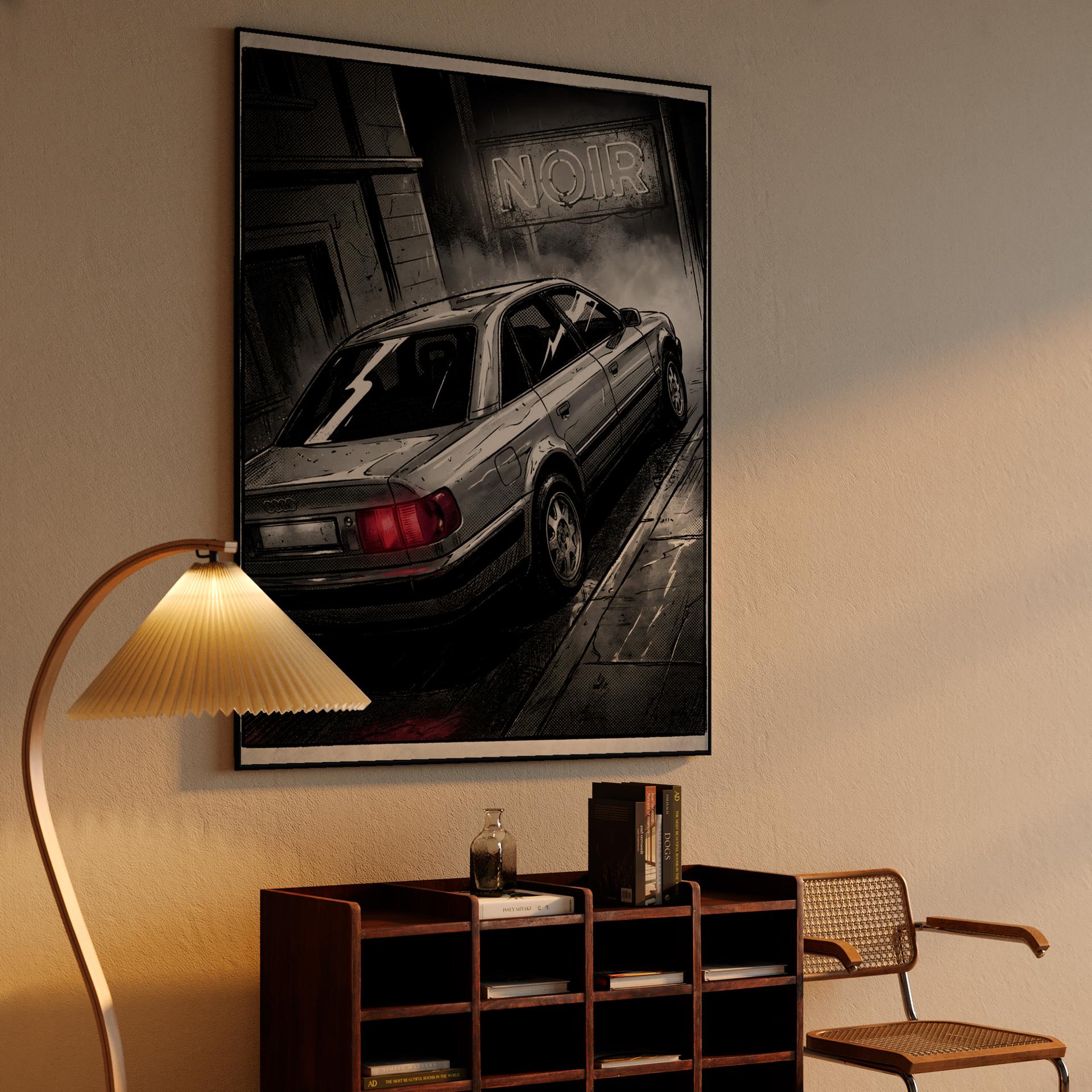 Audi 100 Noir: Gritty Urban Comic Art