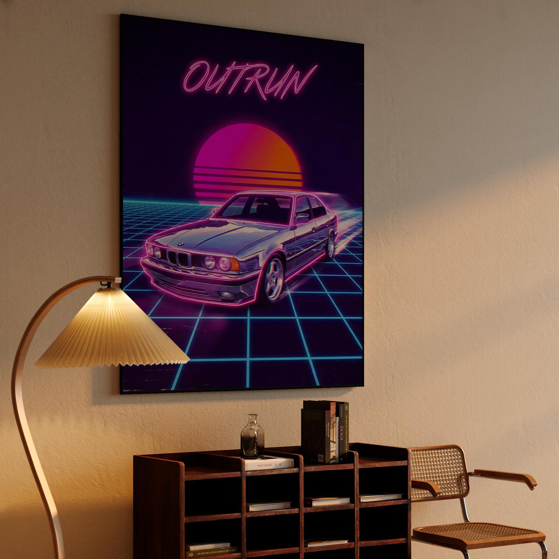BMW E34 Outrun Neon Speed