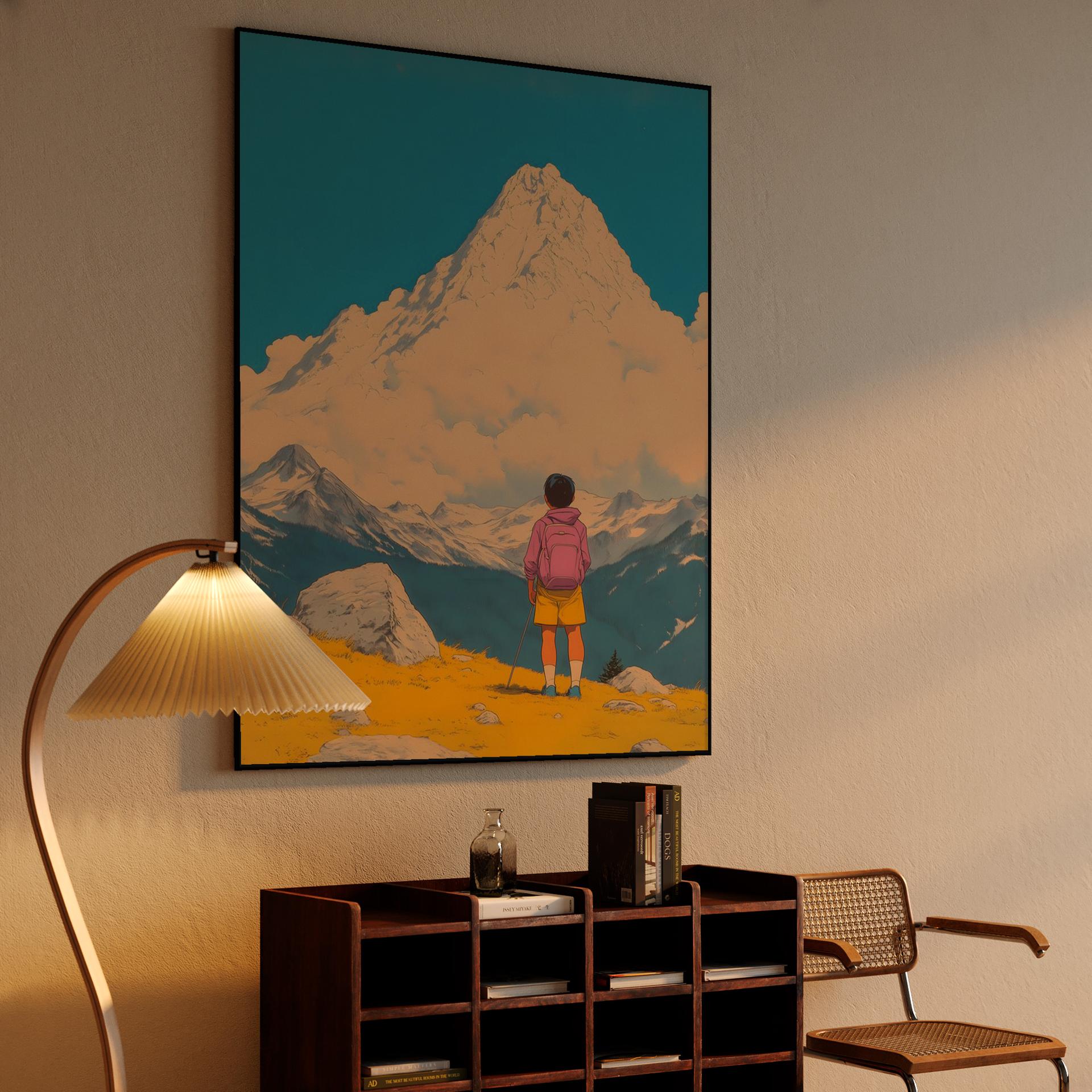 Young Hiker Mountain Summit