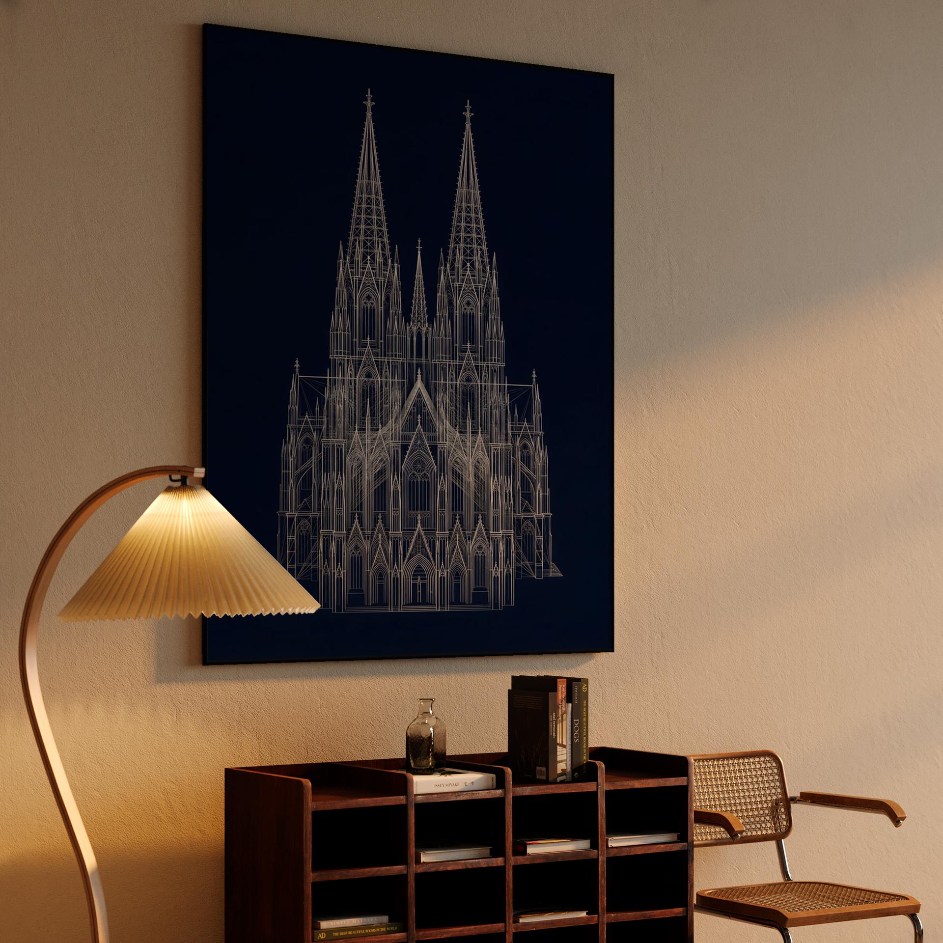 Cologne Cathedral Architectural Wireframe