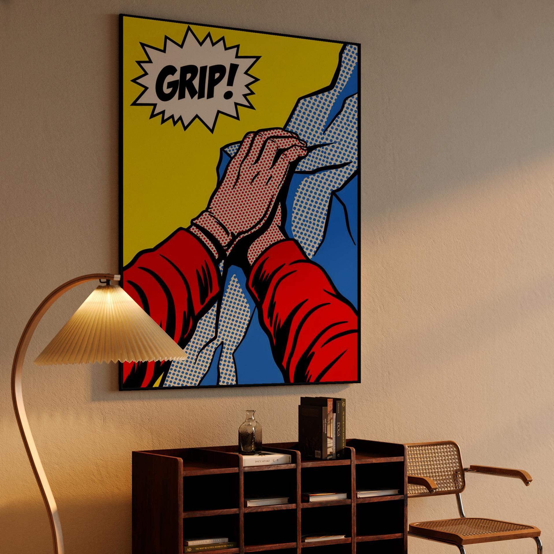 Grip! Comic Book Style Rock Climbing Art