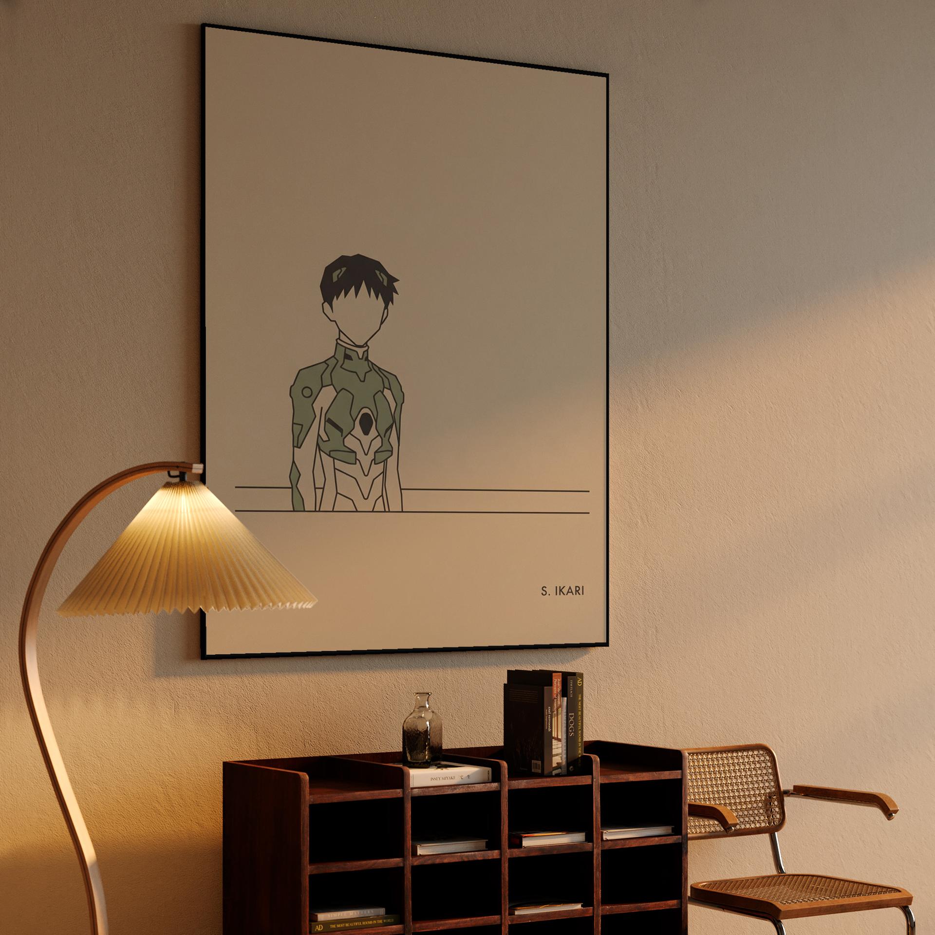 Shinji Ikari: Minimalist Pilot Silhouette