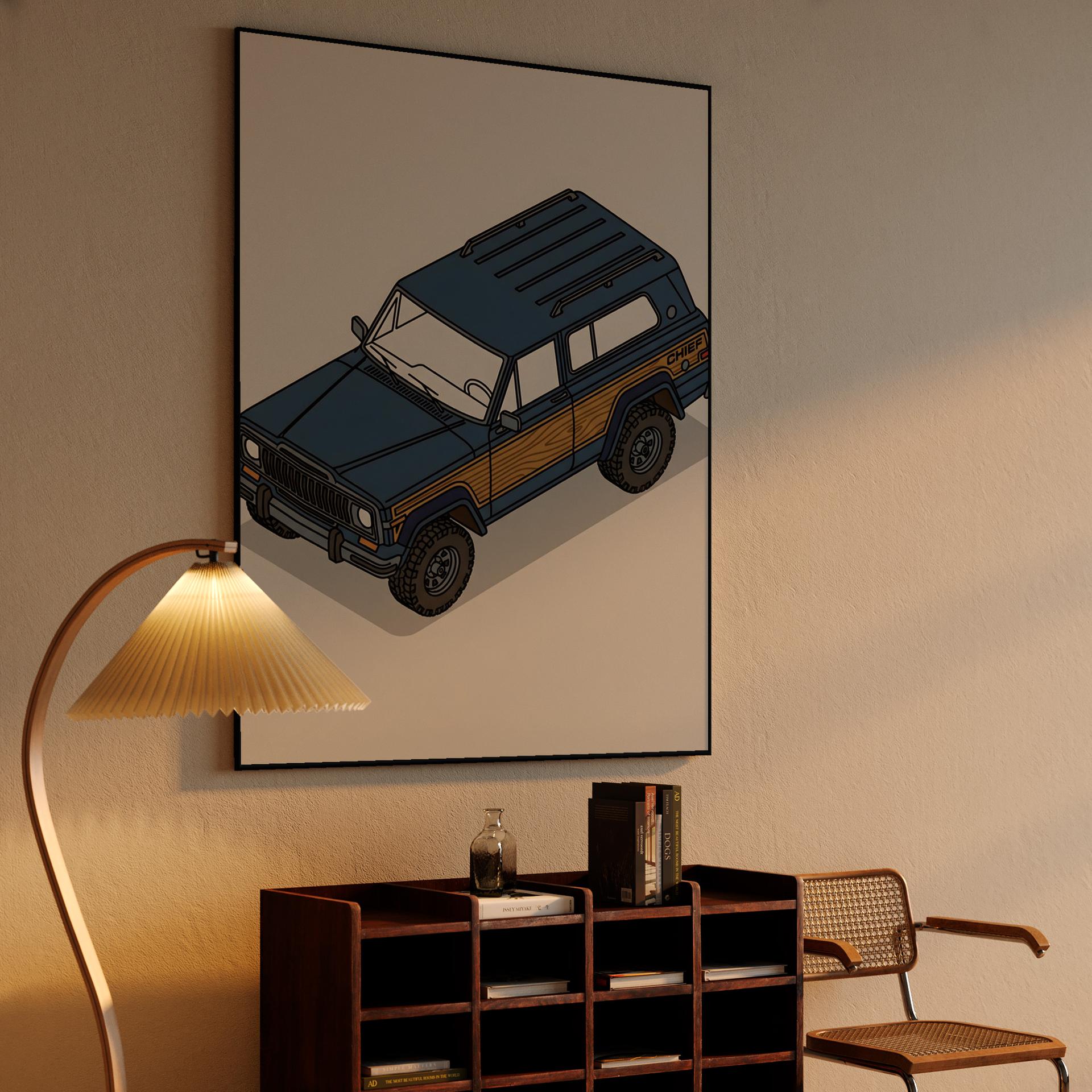 Jeep Cherokee Chief: Isometric Woodie Illustration