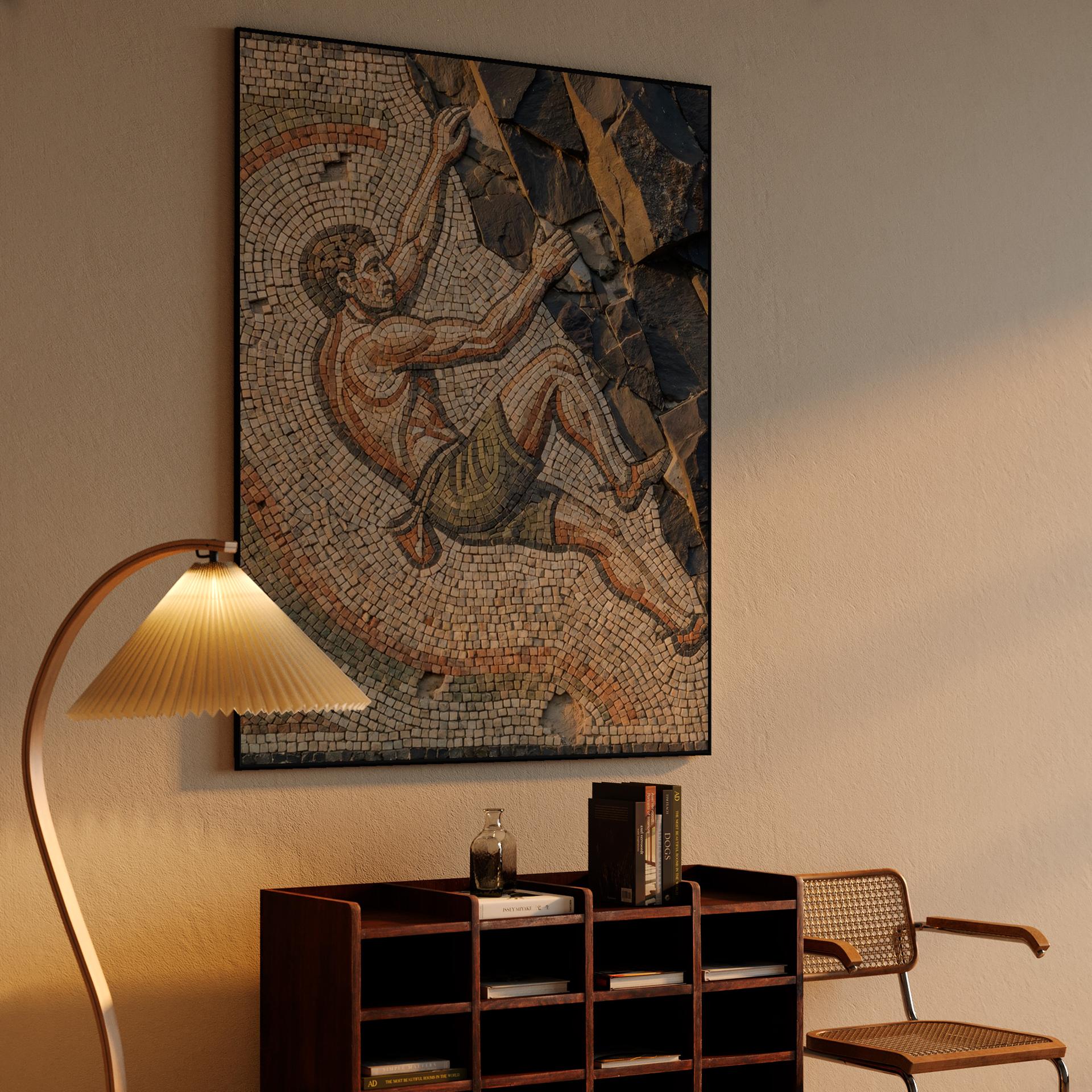 The Eternal Ascent: Classical Mosaic Climber