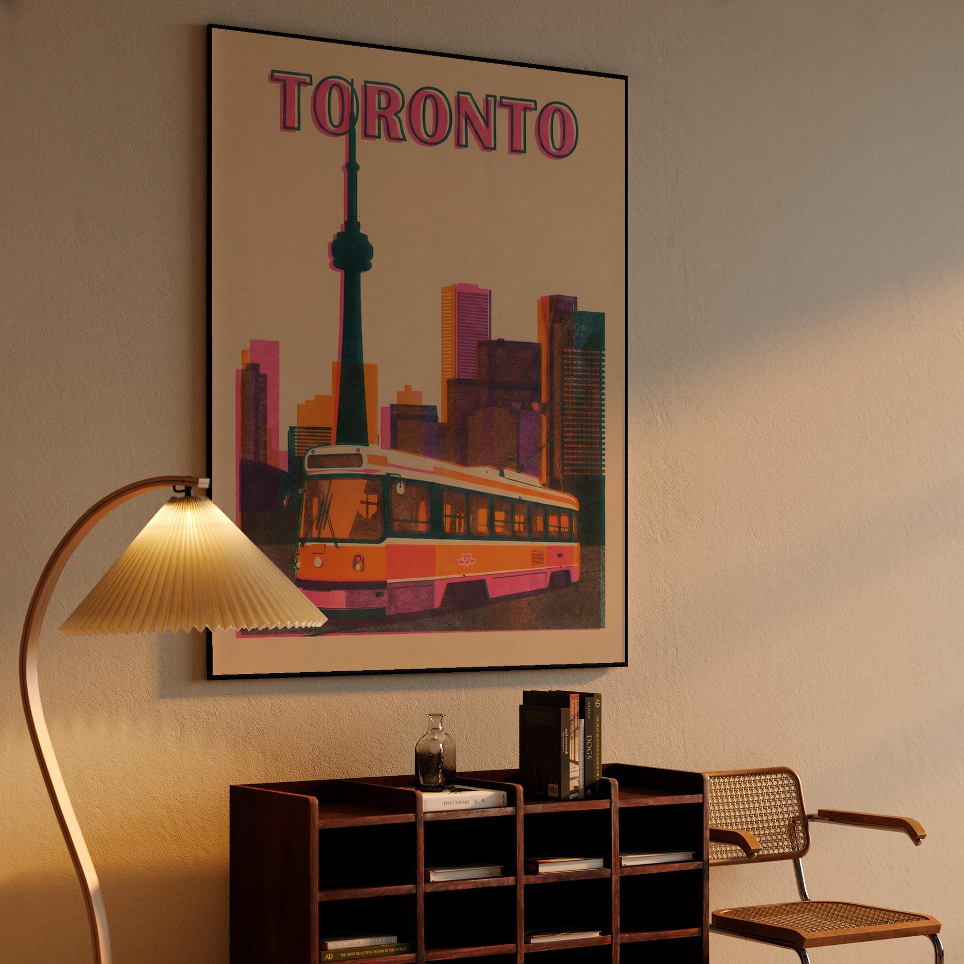 Toronto Skyline Risograph Travel Poster