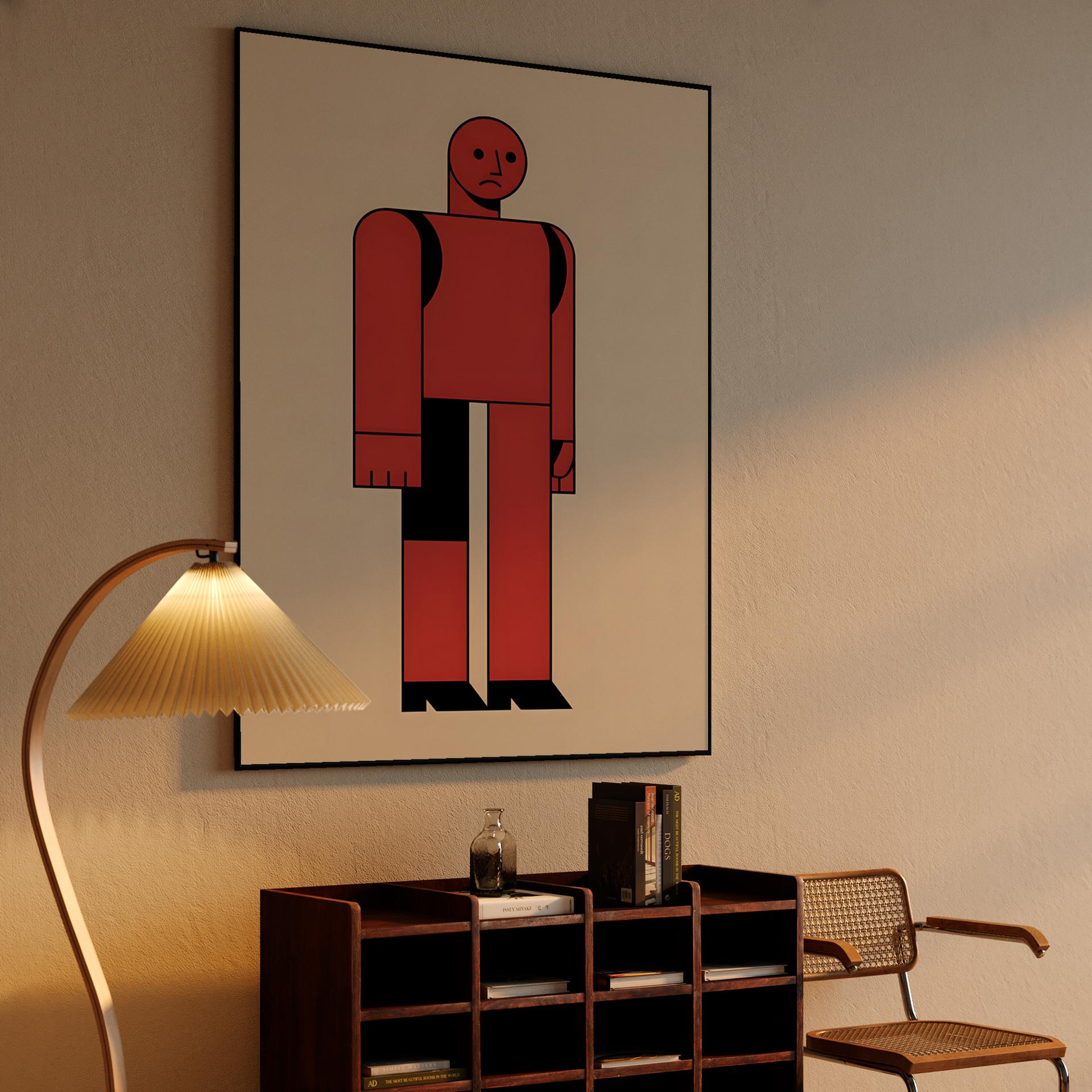 Sad Red Geometric Figure