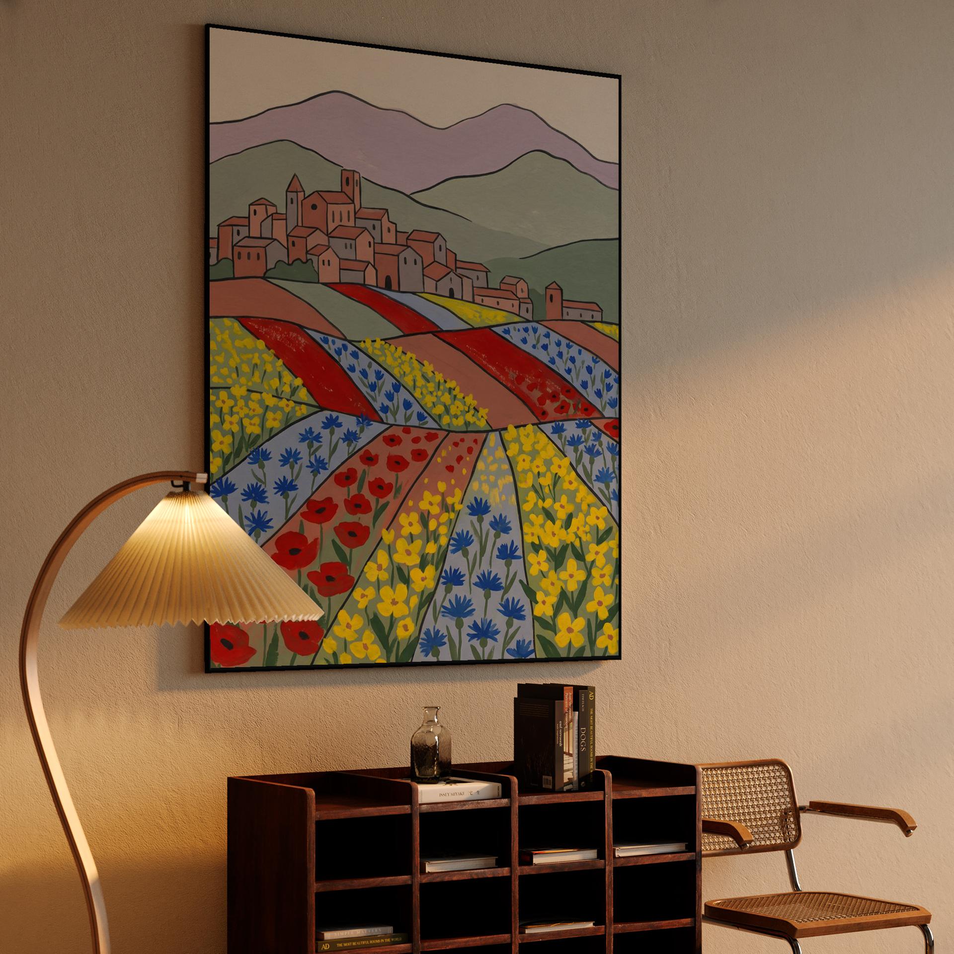 Vibrant Valleys: A Hillside Village in Bloom