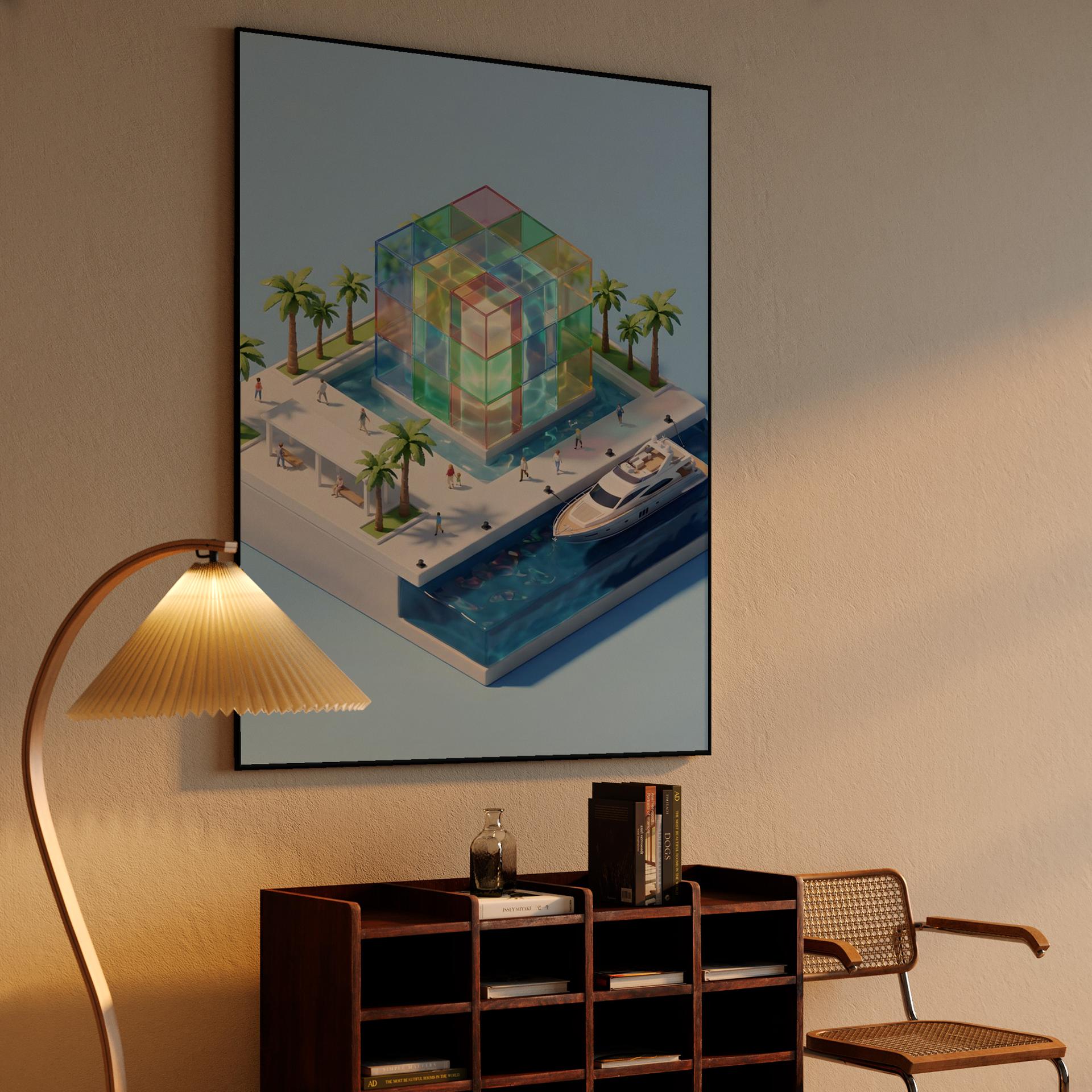 El Cubo: Centre Pompidou Málaga Isometric Diorama