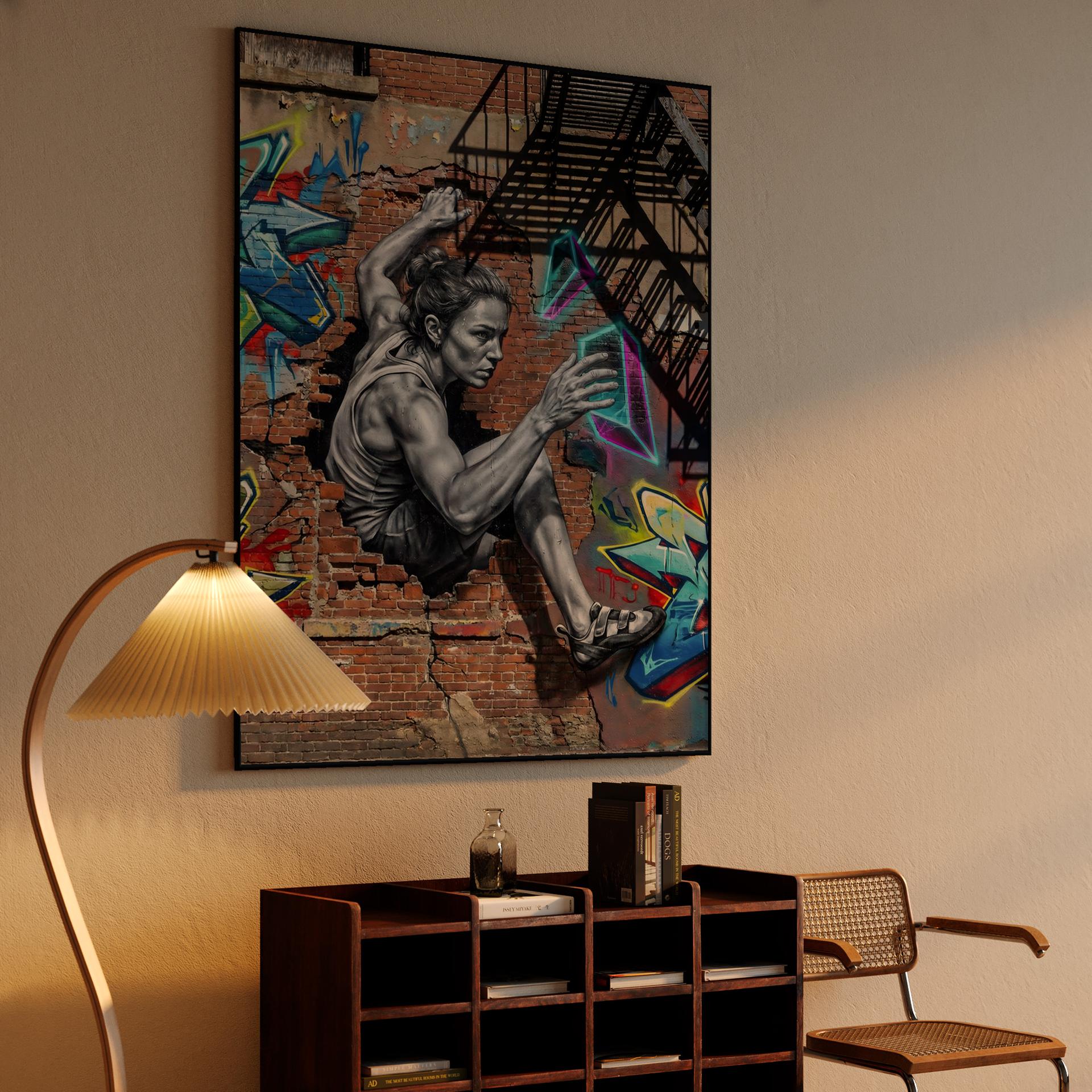 Urban Ascent: The Neon Crag Mural