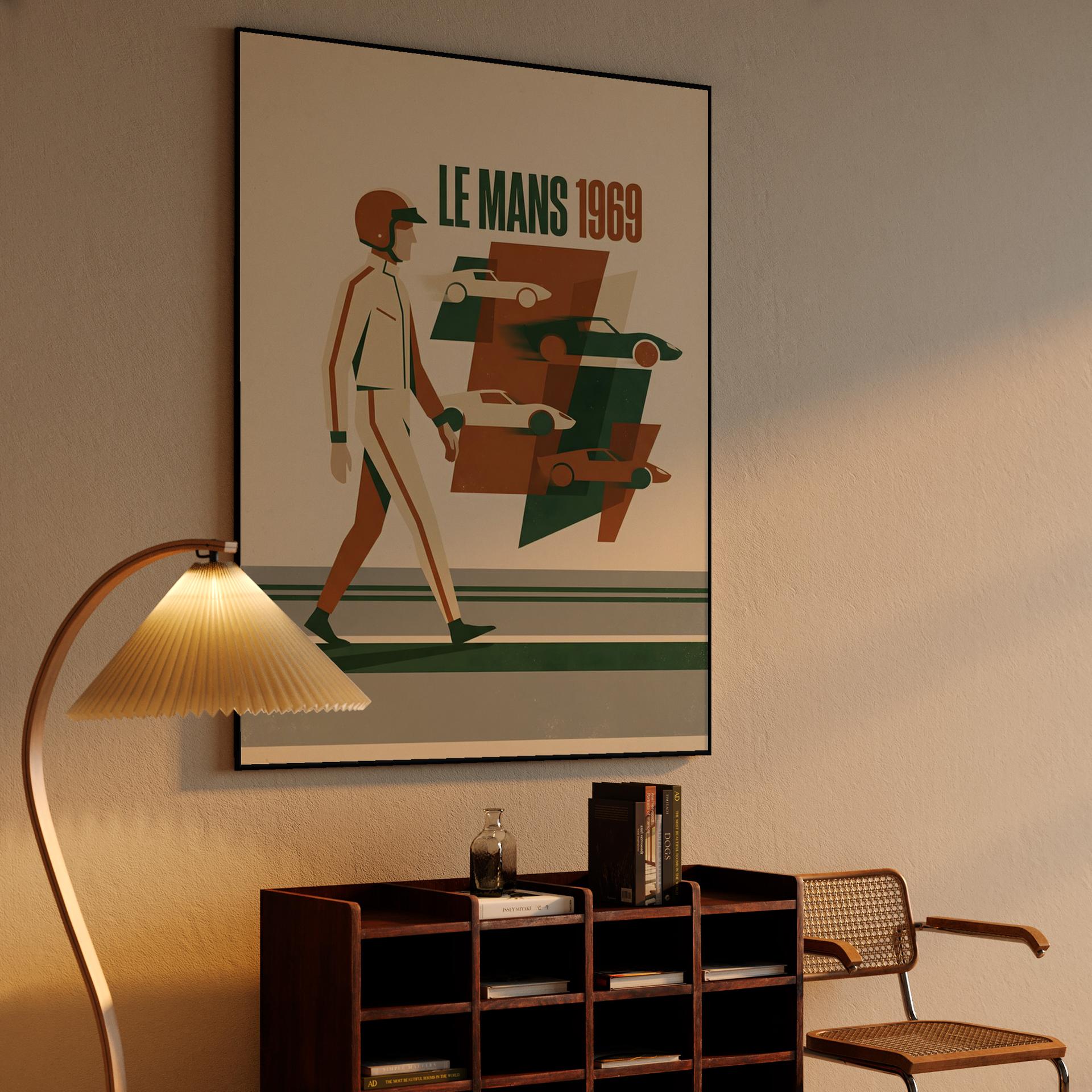 Le Mans 1969 Retro Racing Poster