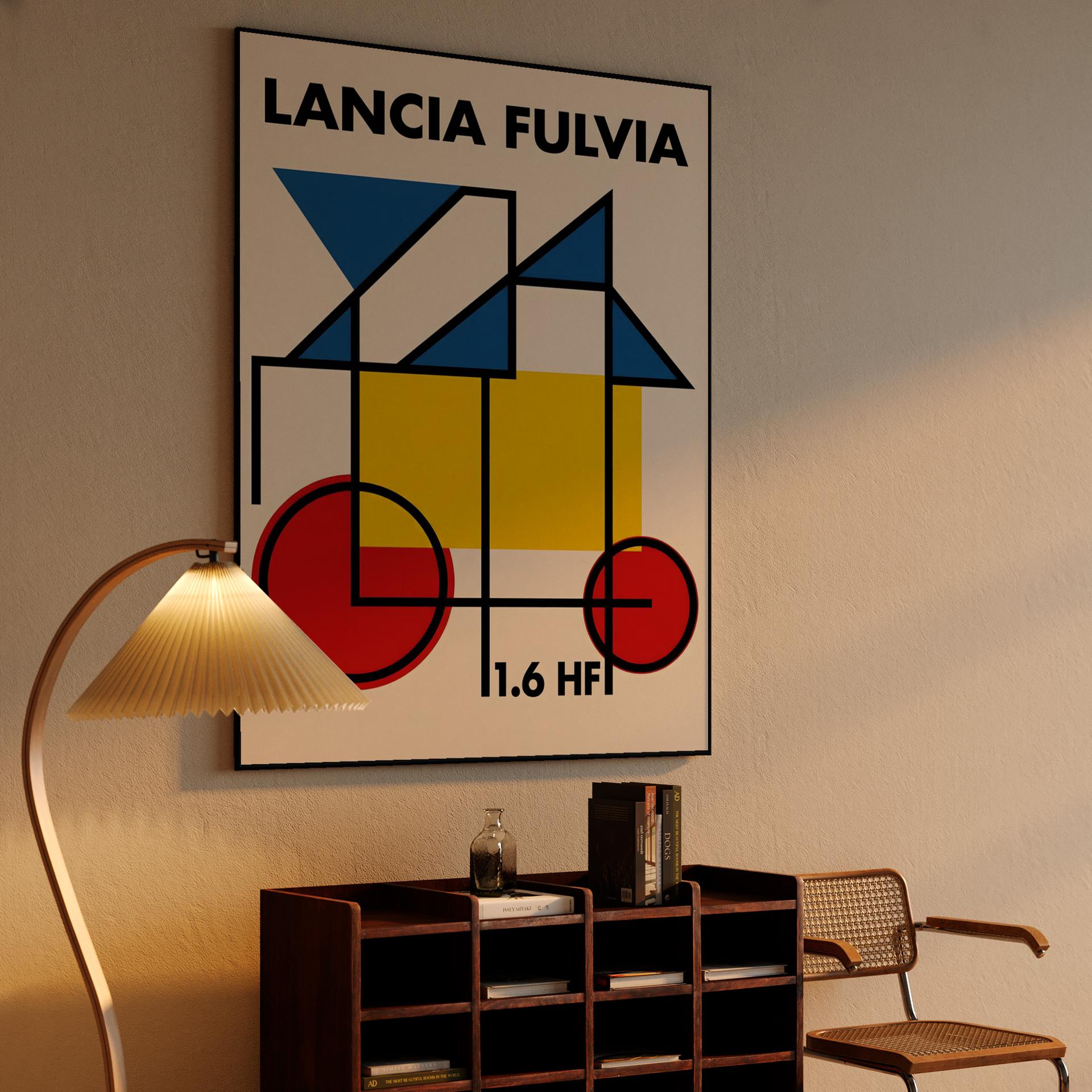 Lancia Fulvia HF Bauhaus Geometric Poster