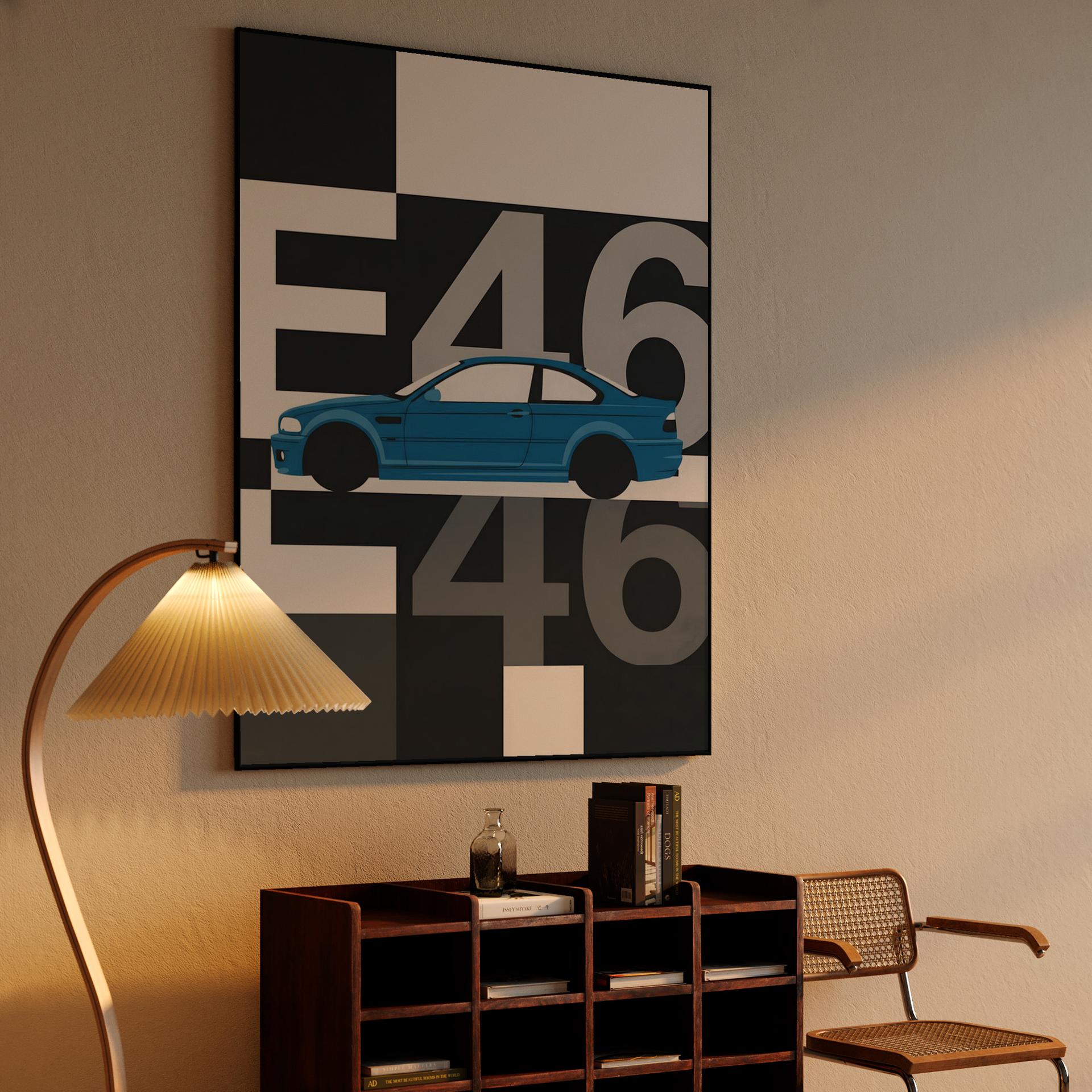 BMW E46 M3 Geometric Typography