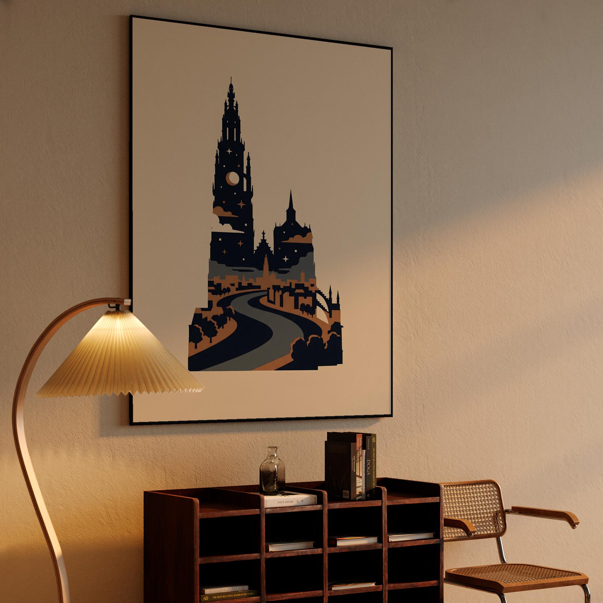 Antwerp Cathedral Starry Silhouette