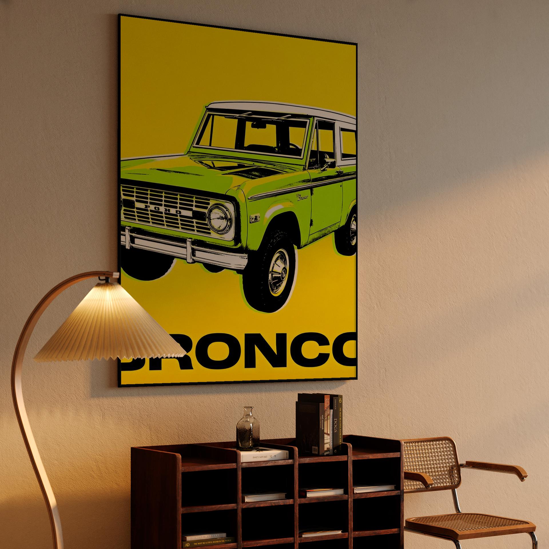 Ford Bronco: Yellow Pop Art Legend