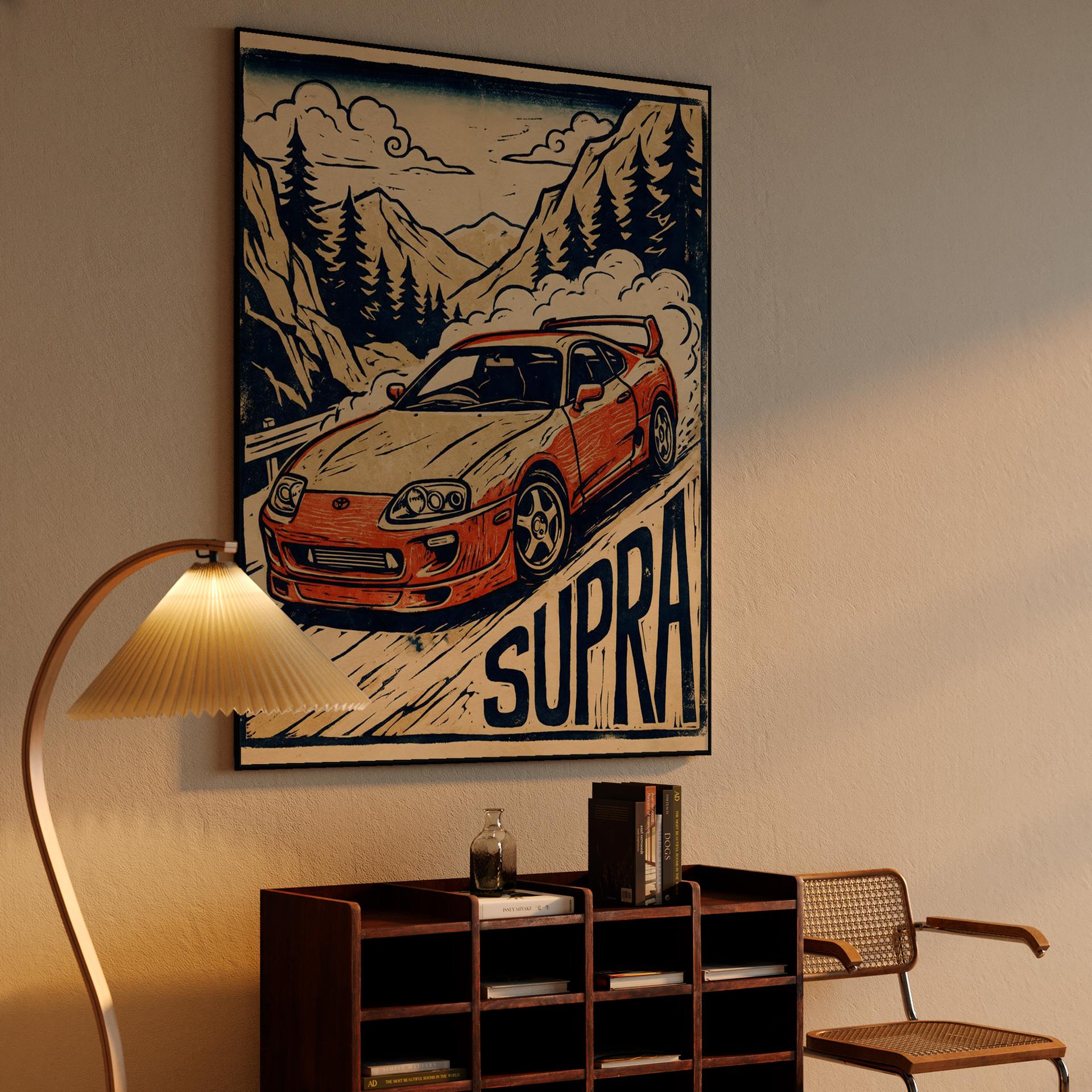 Woodcut Mountain Drift: Toyota Supra A80