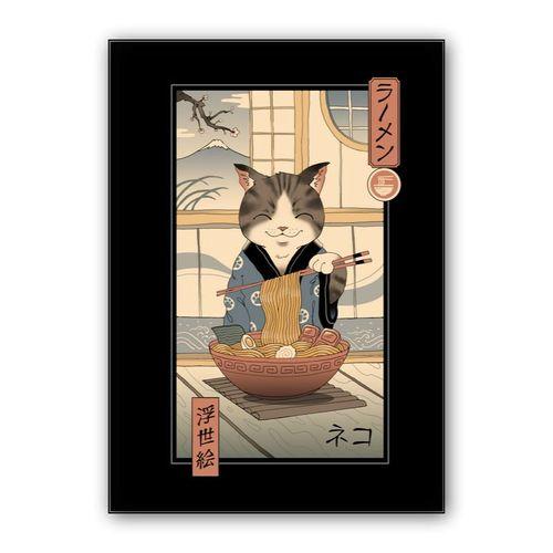 Neko Ramen Ukiyo-e wall art poster