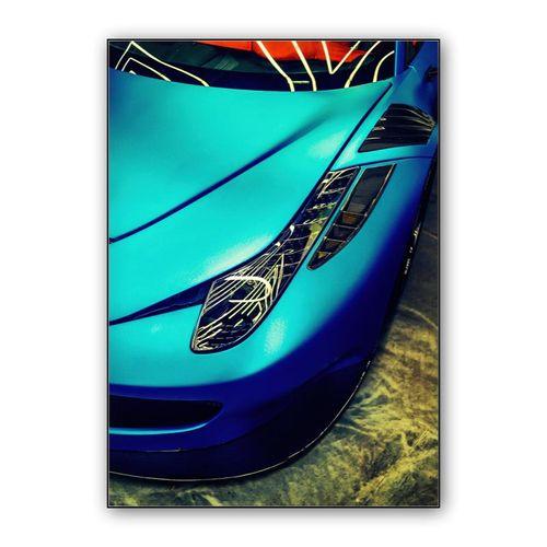 Ferrari 458 (electric blue) wall art poster