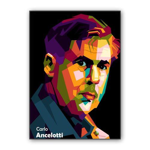 Carlo Ancelotti in wpap pop art wall art poster