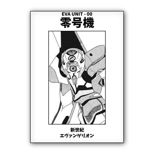 Eva Unit 00 Black and White wall art poster