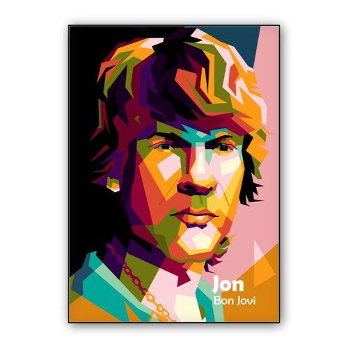 Bon Jovi in amazing pop art design wall art poster